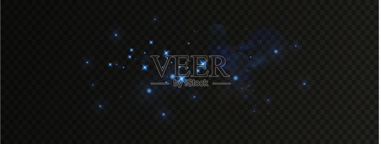 圣诞节闪烁的光点和火花叠加。闪耀的尘埃。散景灯光。蓝色节日设计。蓝色尘埃光。散景灯光效果背景。闪耀尘埃的圣诞背景。插画图片素材