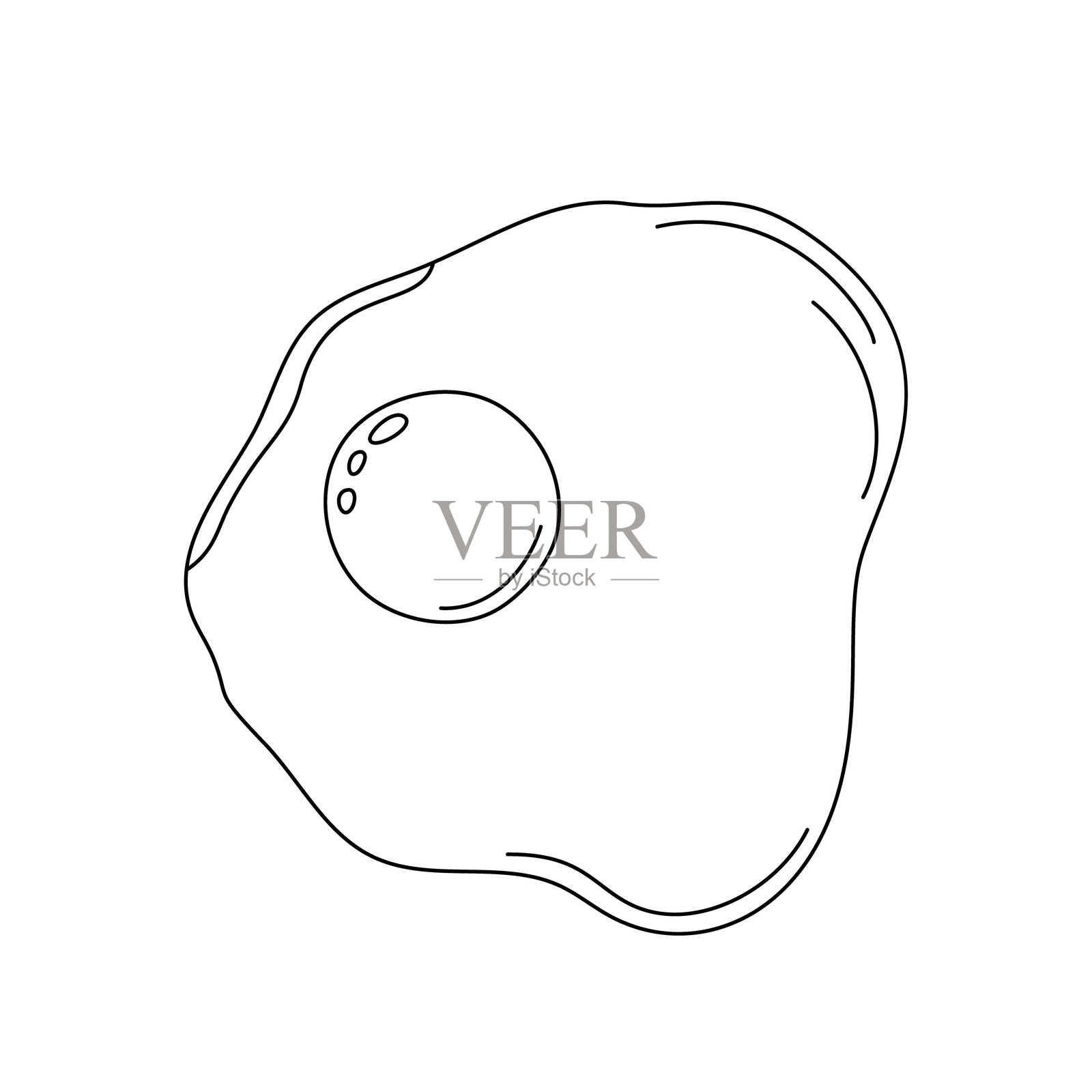 简单轮廓矢量的煎蛋插图，经典的富含蛋白质的早餐菜肴。非常适合菜单、海报或健康主题设计，代表营养丰富的有机餐。插画图片素材