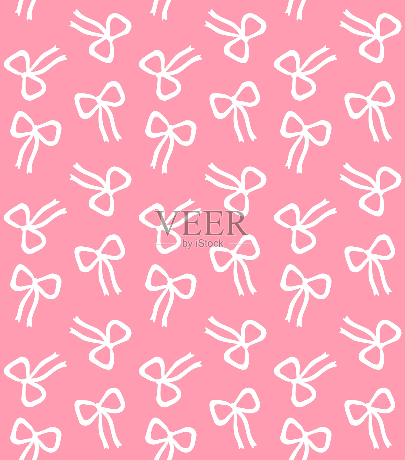 手绘素描领结轮廓的无缝矢量图案插画图片素材