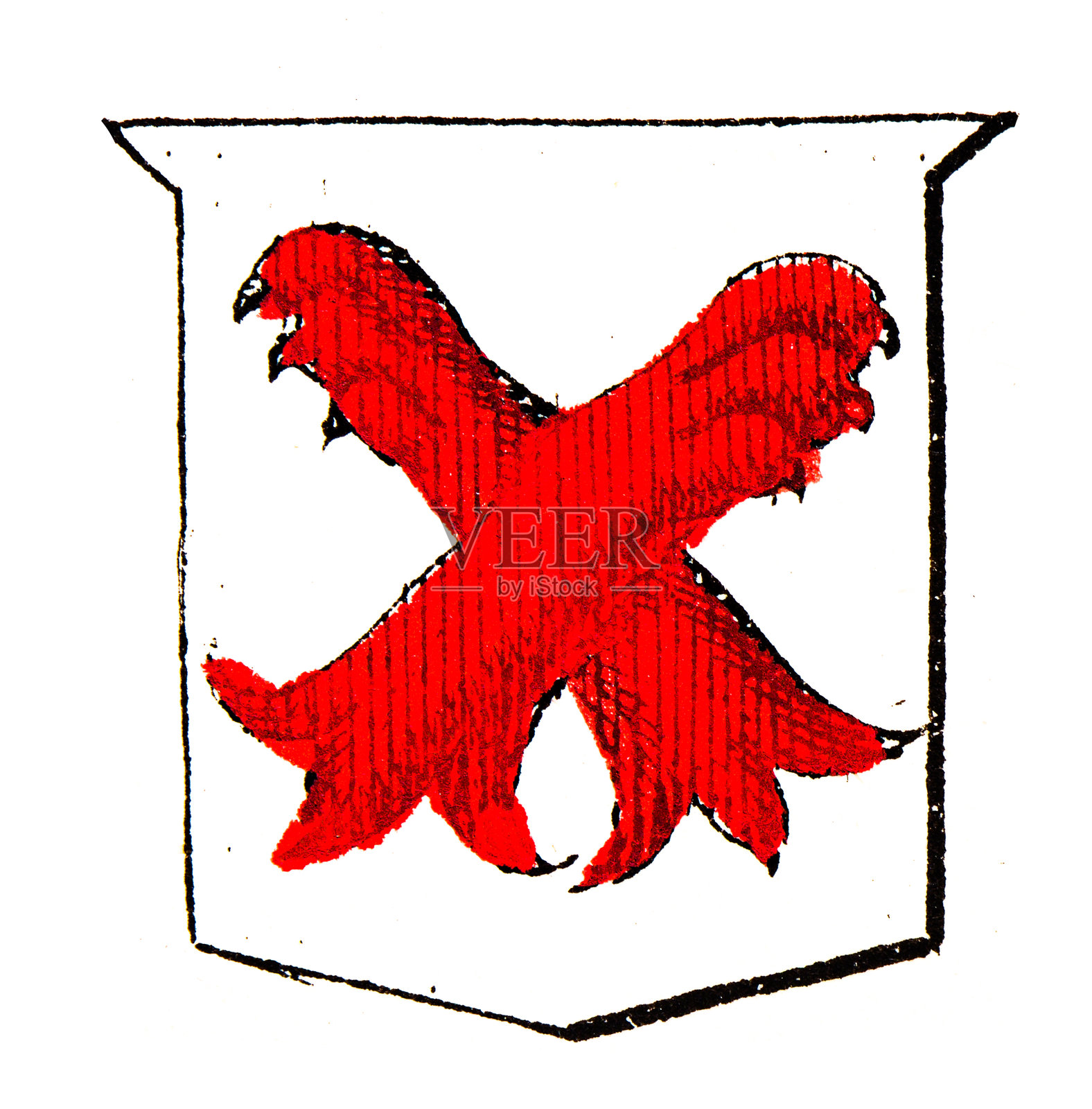 纹章学，纹章元素与家族插画图片素材