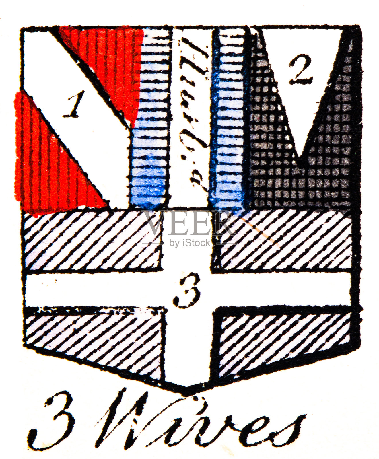 纹章学，纹章元素与家族：三位妻子插画图片素材