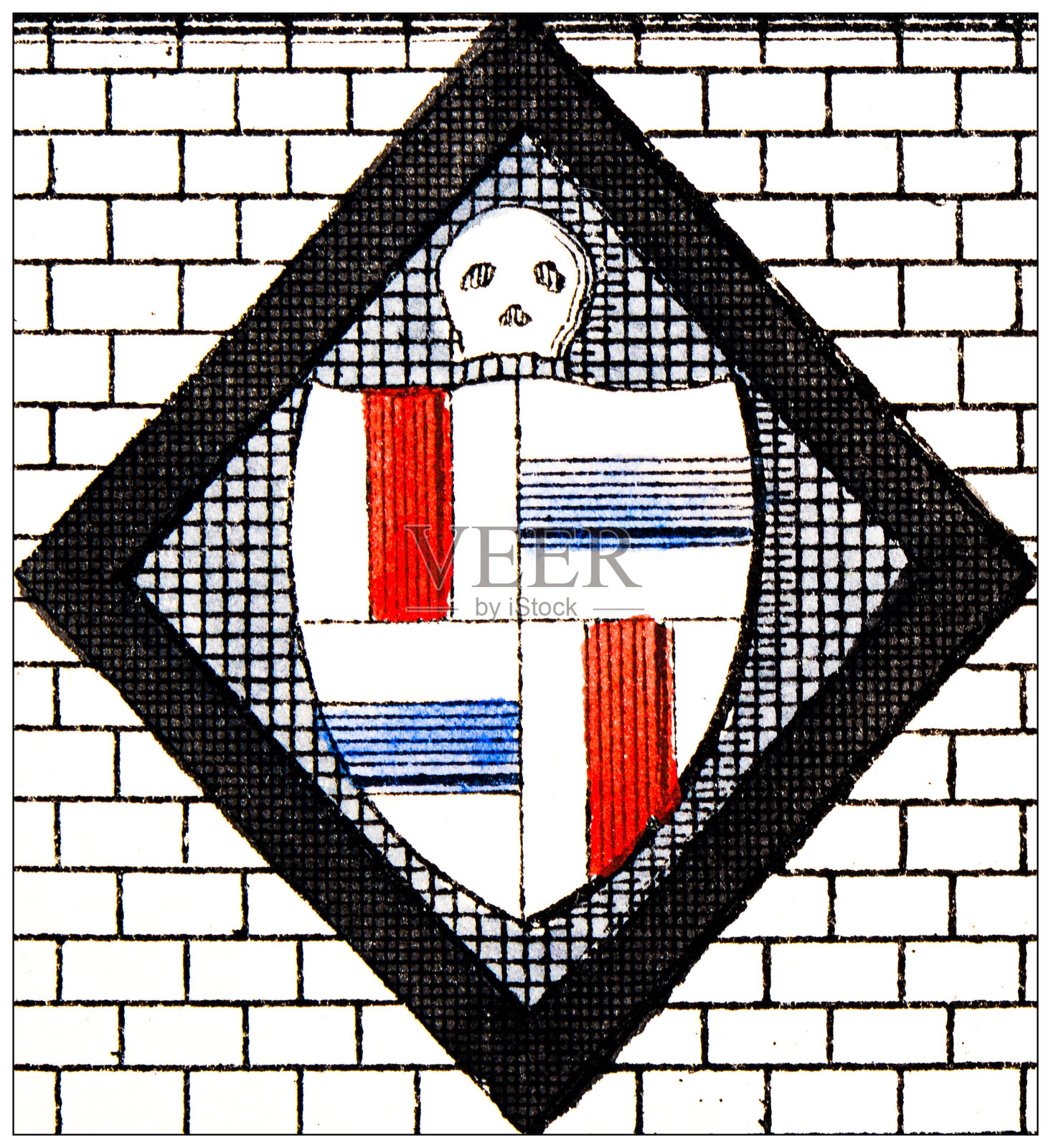 纹章学，纹章元素与家族：家族的最后一人插画图片素材