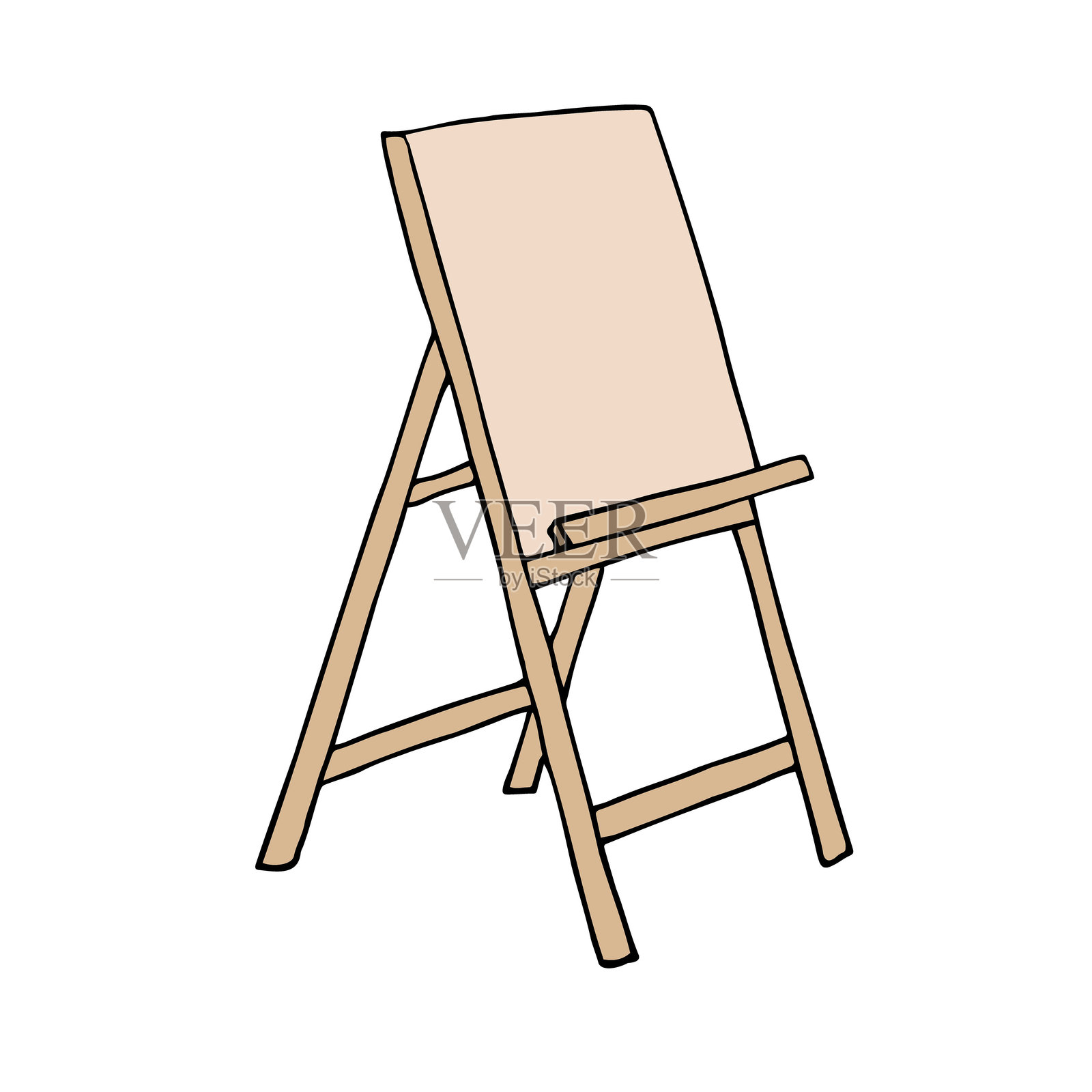 手绘素描涂鸦画架插画图片素材