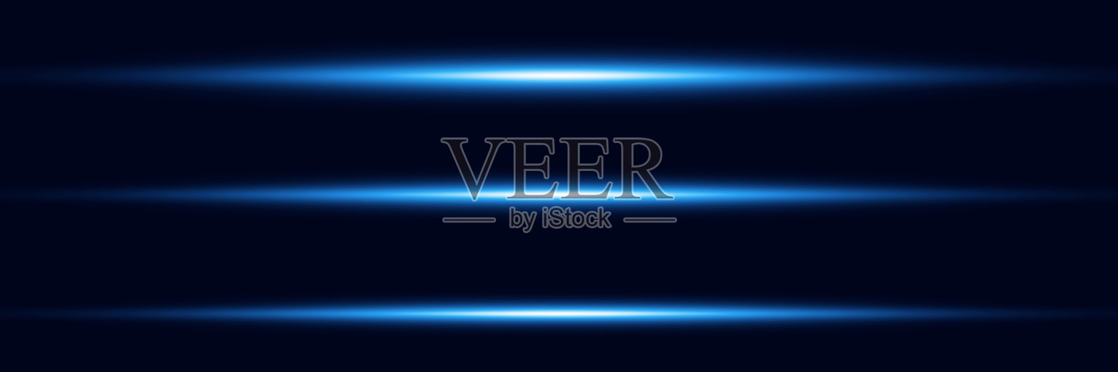 蓝色光芒，带有闪亮效果的光线。插画图片素材