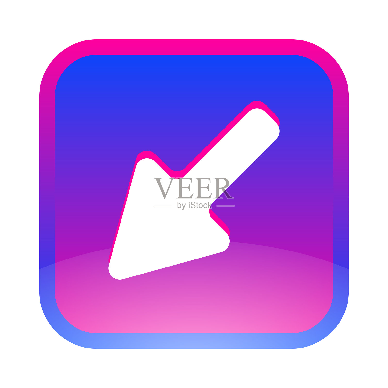 带箭头图标的方形按钮插画图片素材