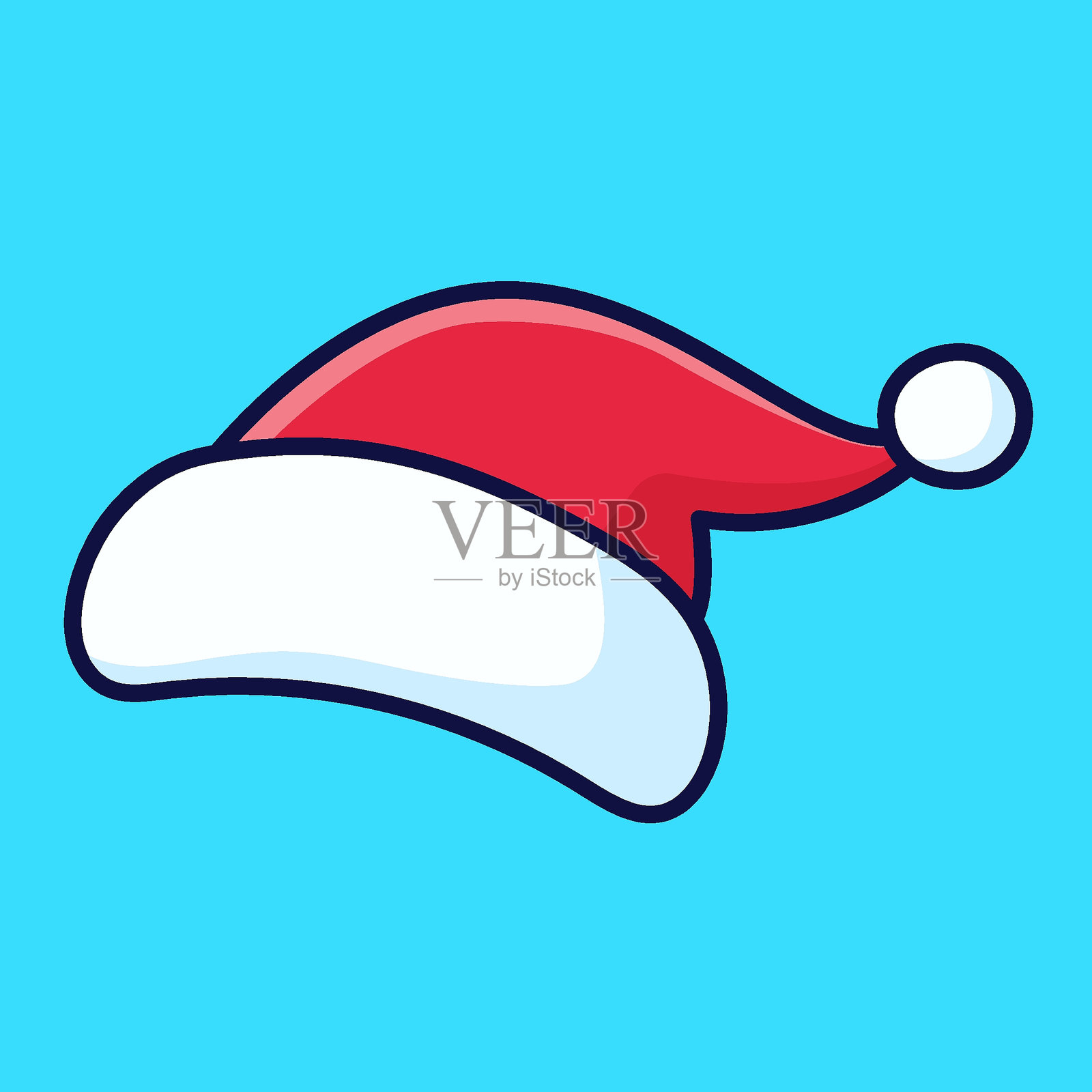 圣诞老人帽。矢量卡通插图插画图片素材