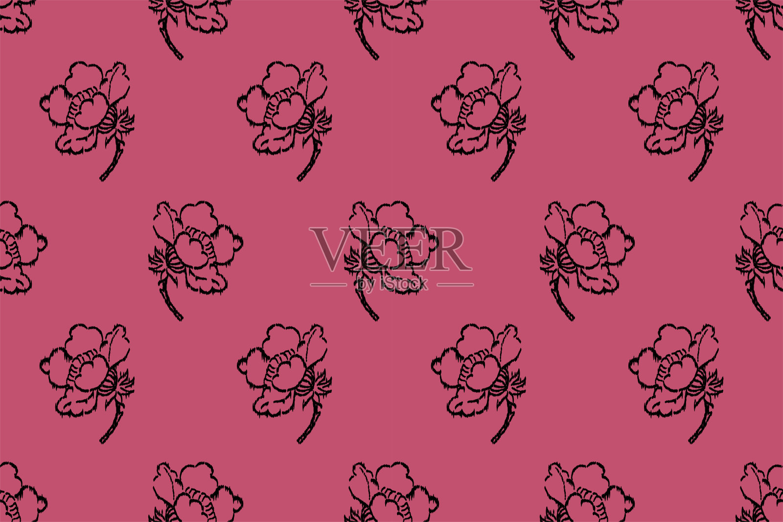 布料花卉图案插画图片素材