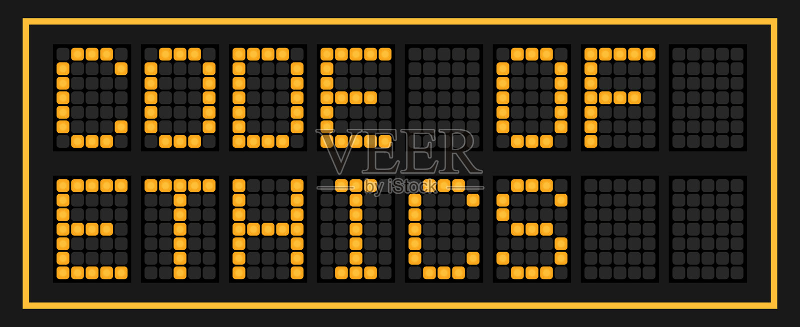 黑色背景上的橙色LED横幅，内容为“道德规范”插画图片素材