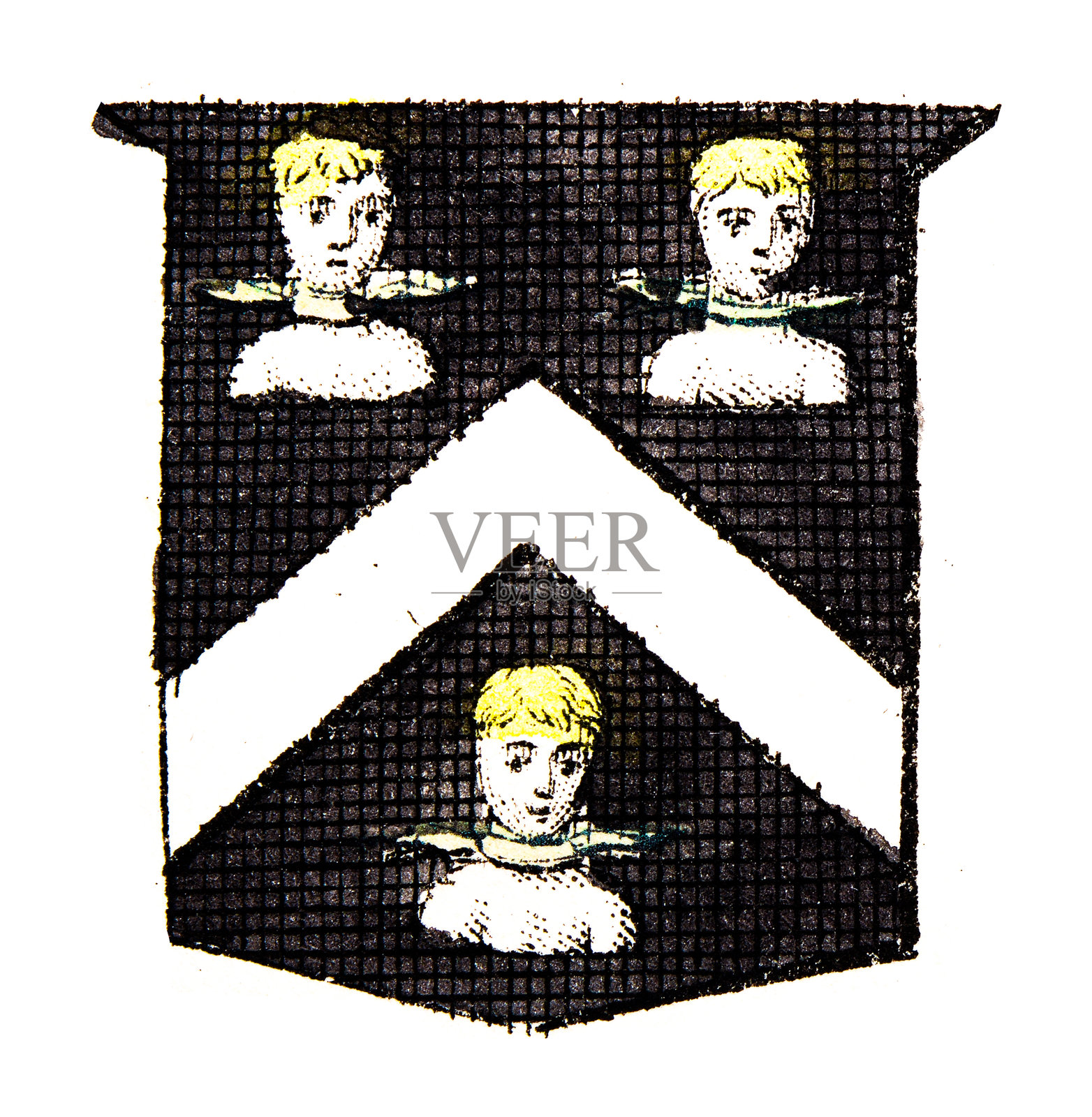 纹章学，纹章元素与家族插画图片素材