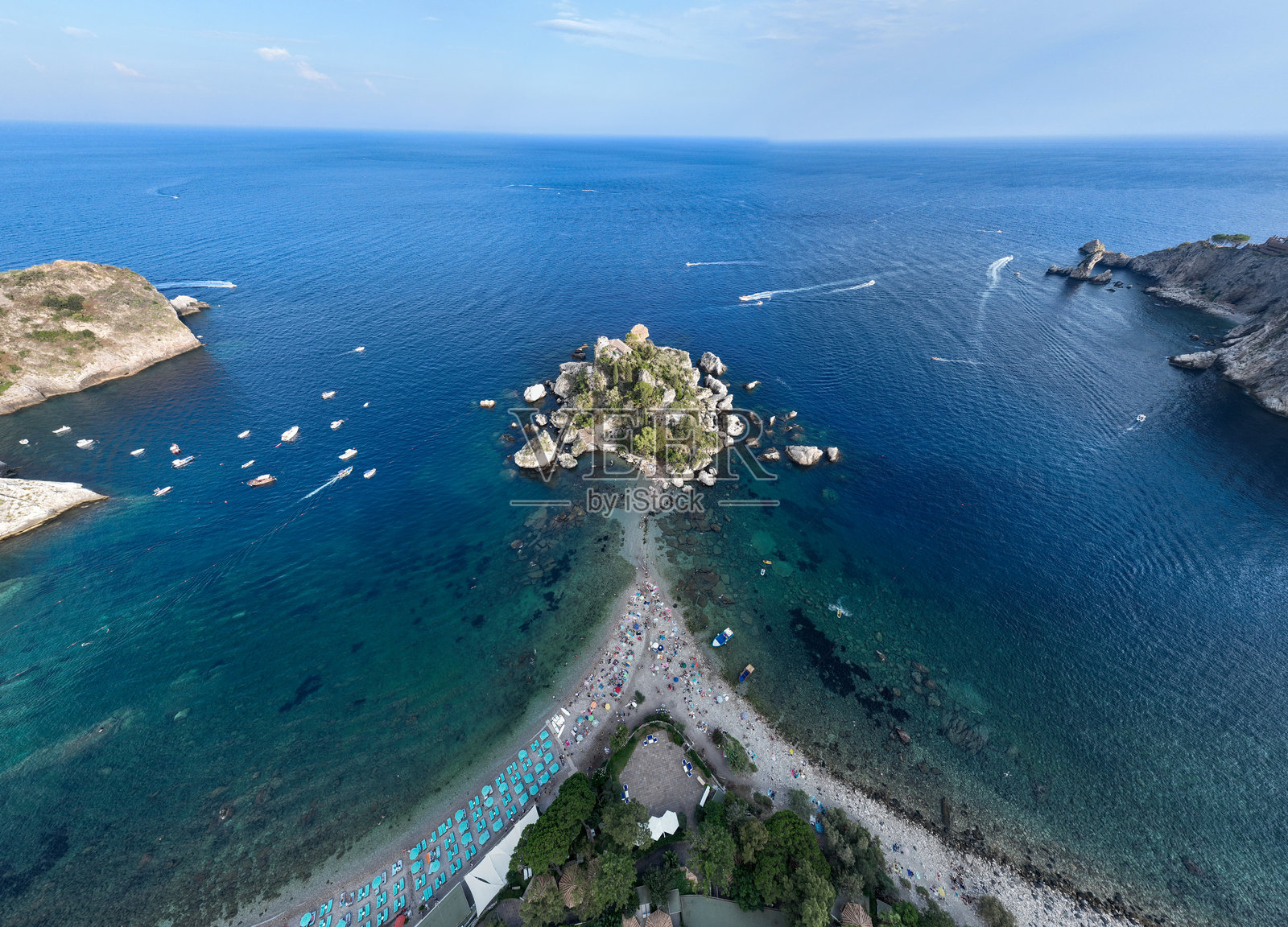 西西里岛陶尔米纳的贝拉岛照片摄影图片