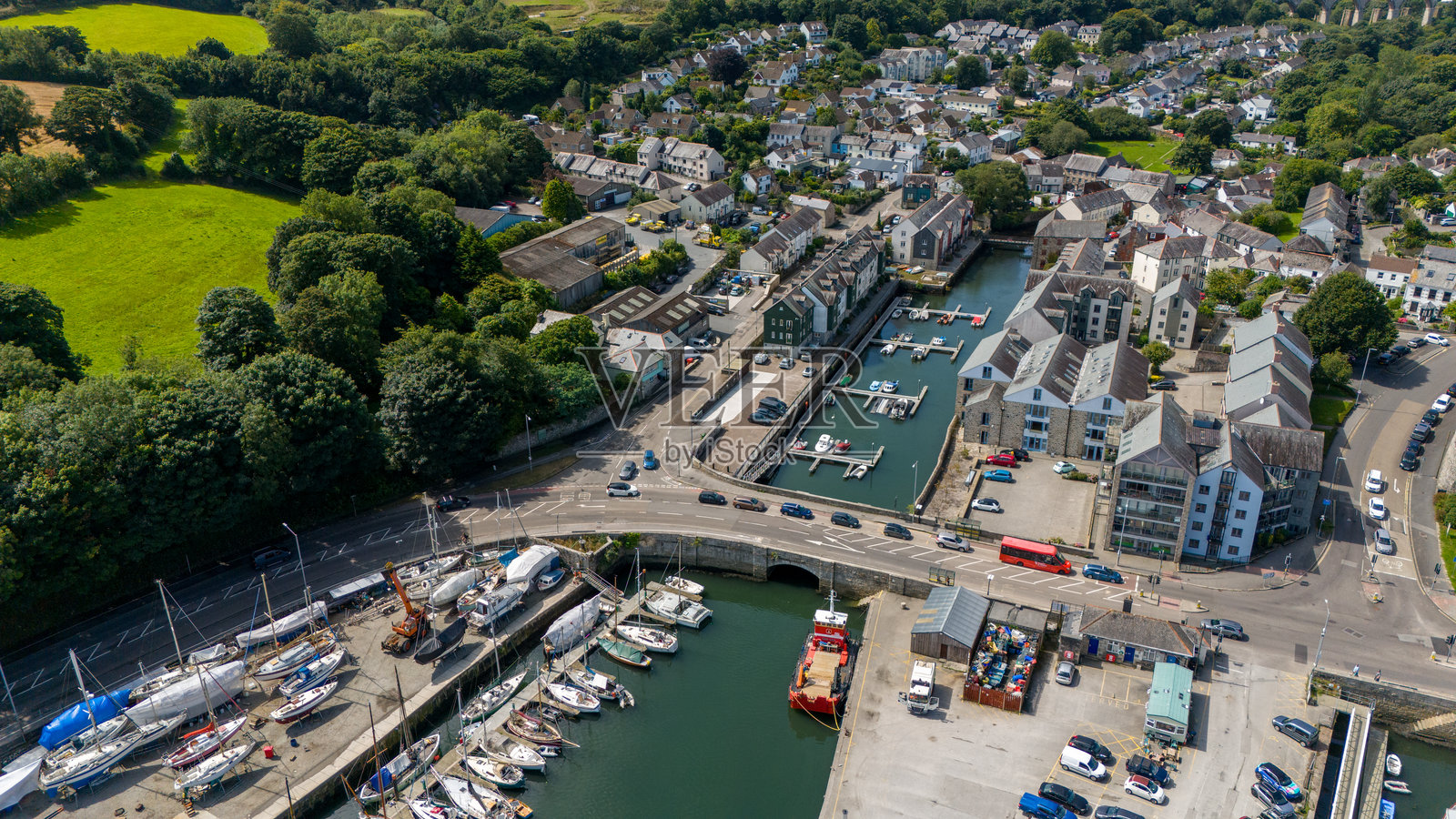 康沃尔州佩恩林的无人机拍摄图像照片摄影图片