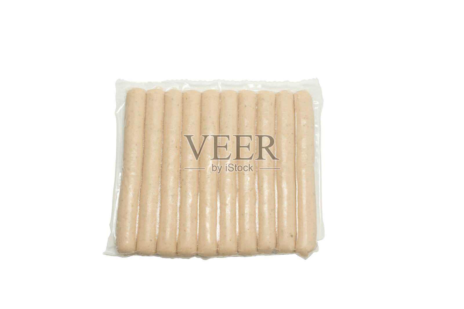 一包装在塑料包装中的热狗照片摄影图片