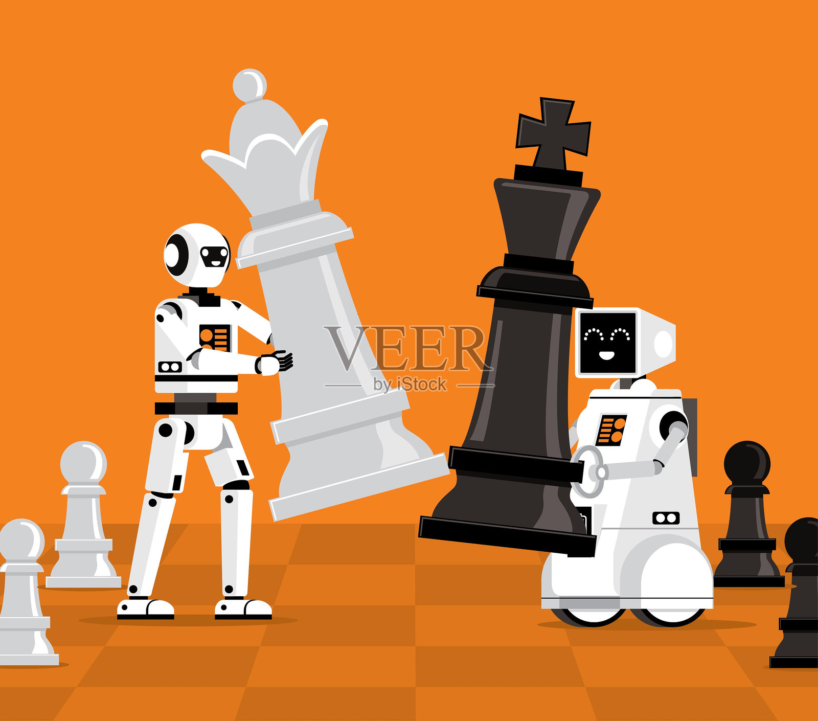 人工智能国际象棋插画图片素材