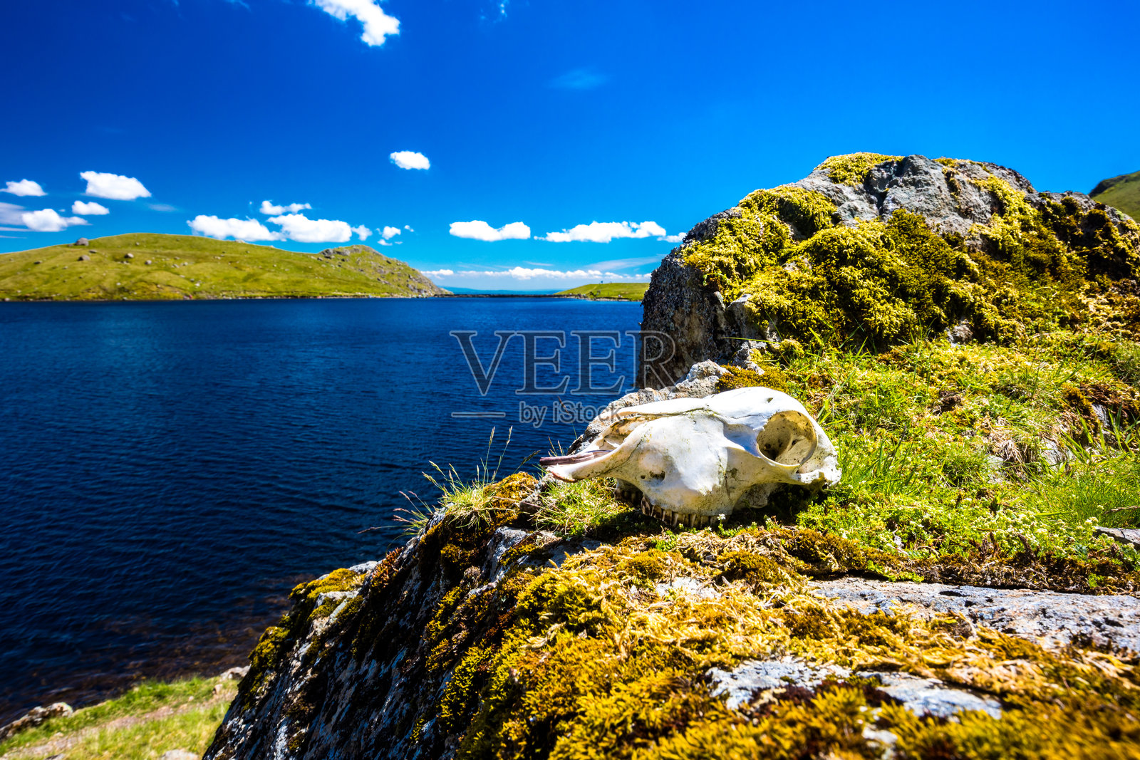 斯蒂克尔潭湖的鸟瞰图，湖区，大兰代谷照片摄影图片