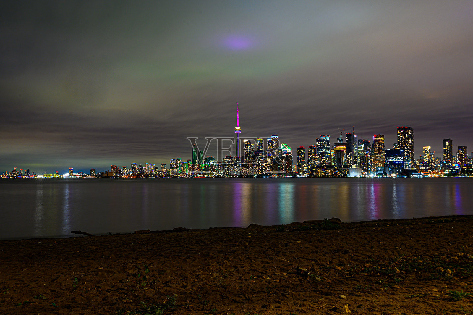 多伦多夜景天际线照片摄影图片