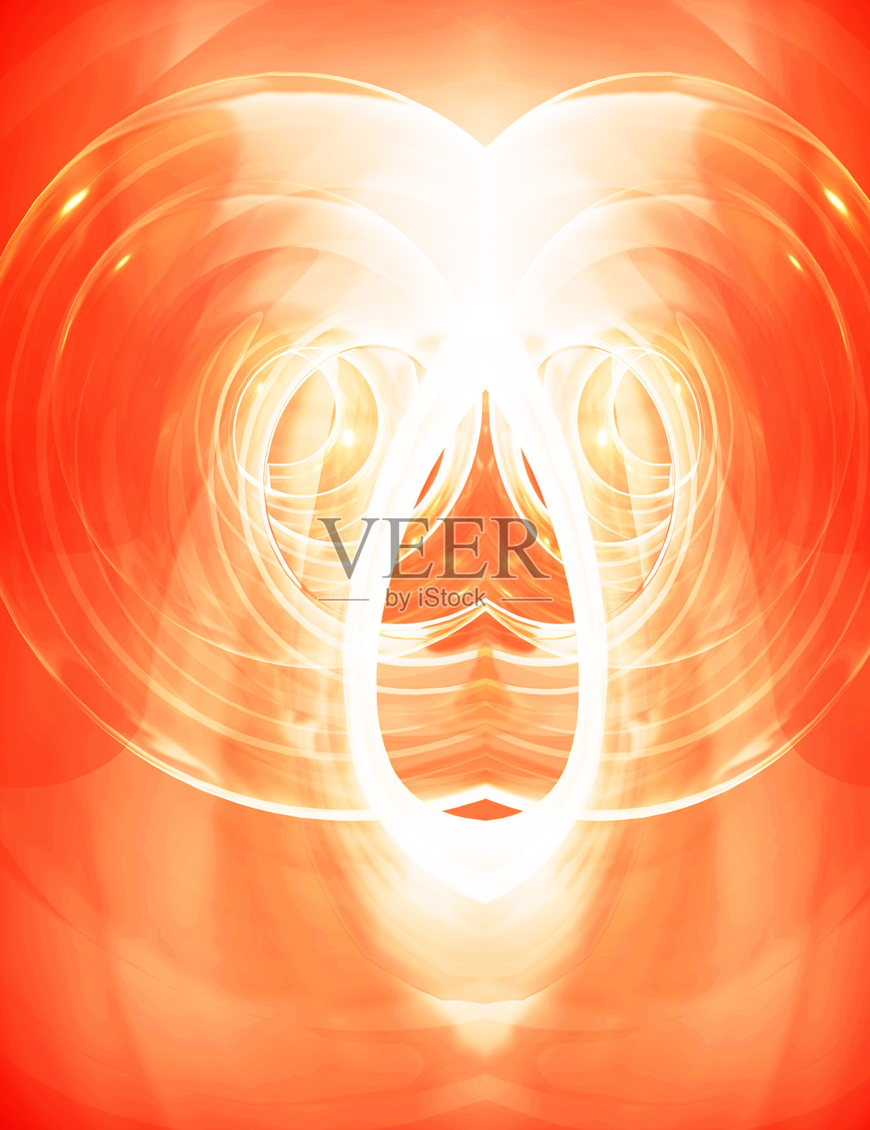 橙色渐变背景上的流体抽象设计照片摄影图片