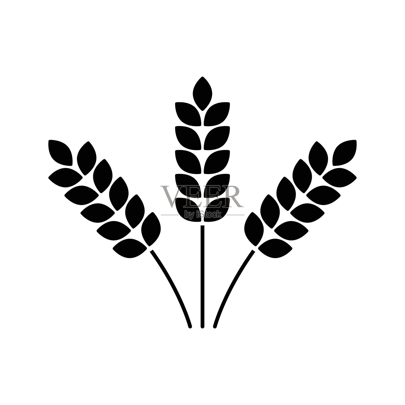 小麦矢量图标 无麸质标志插画图片素材