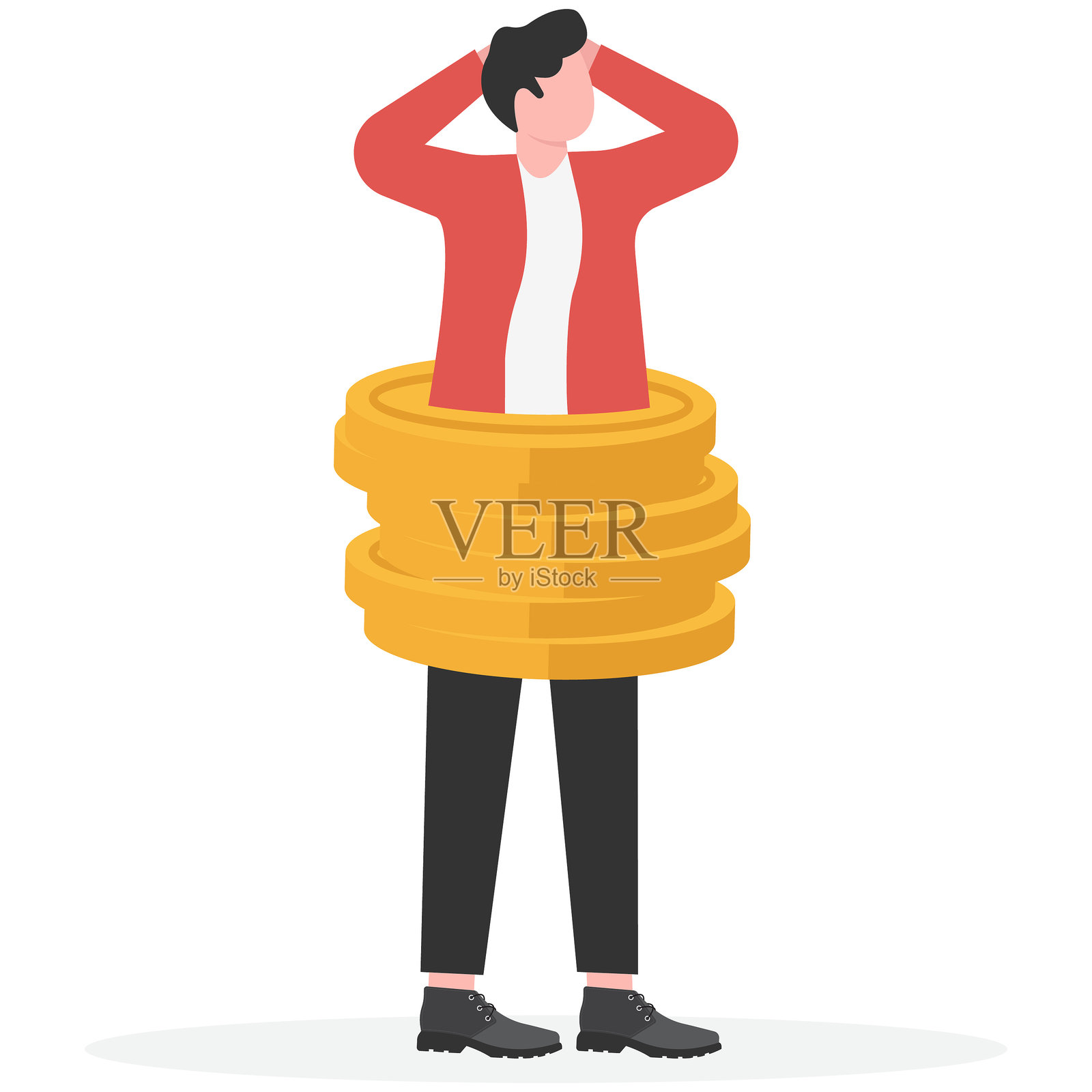 滚动利息、复利、高利贷、贷款和债务、贷款或投资风险插画图片素材