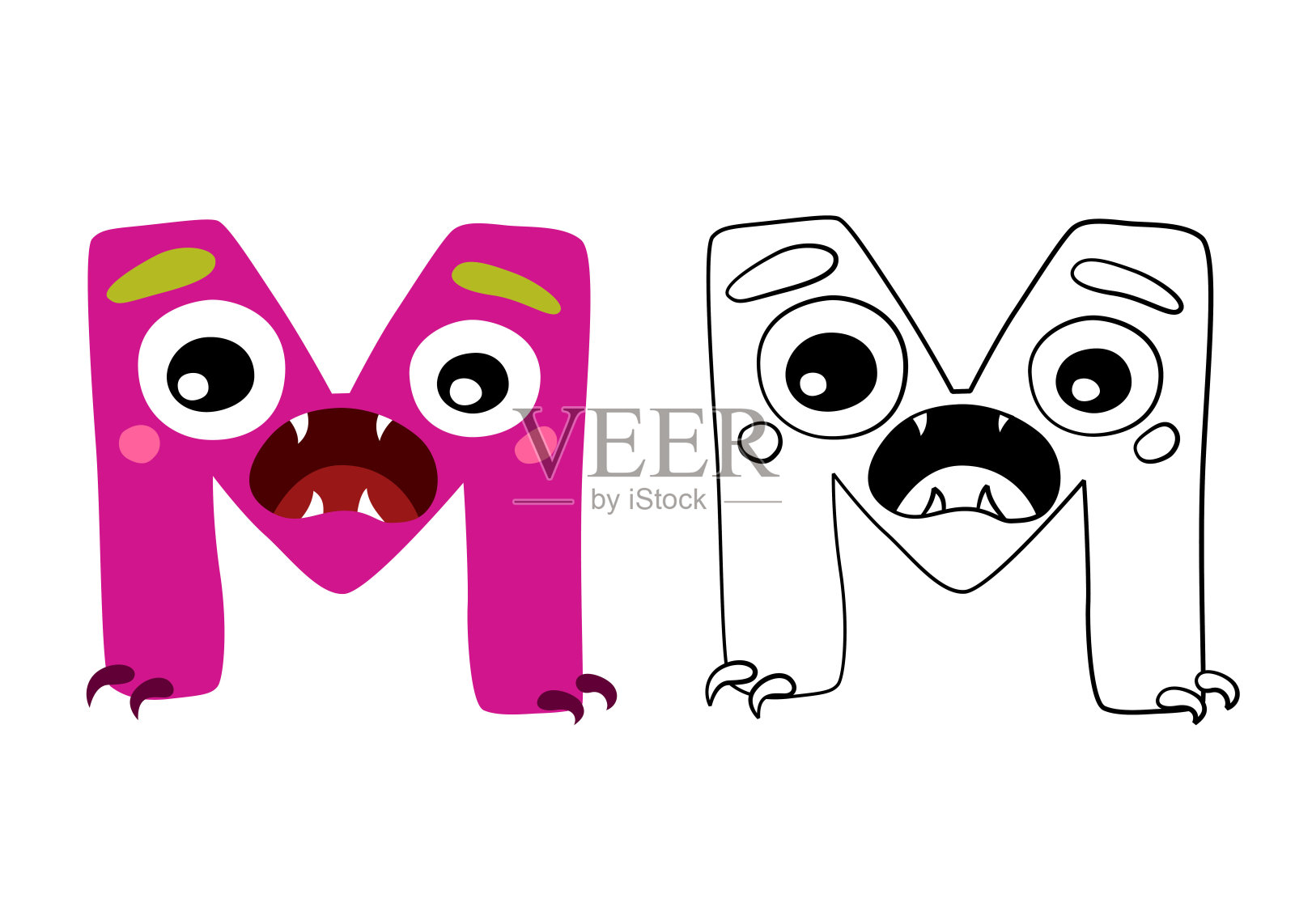 英文字母插画图片素材