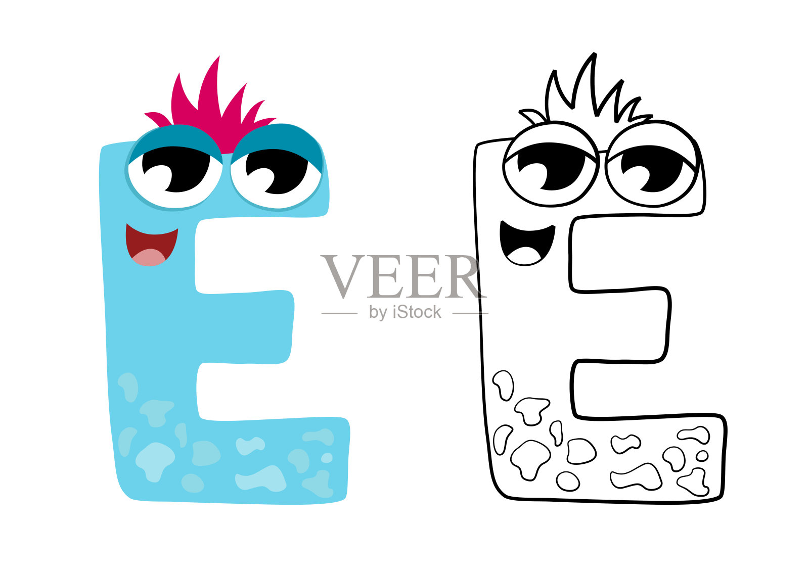 英文字母插画图片素材