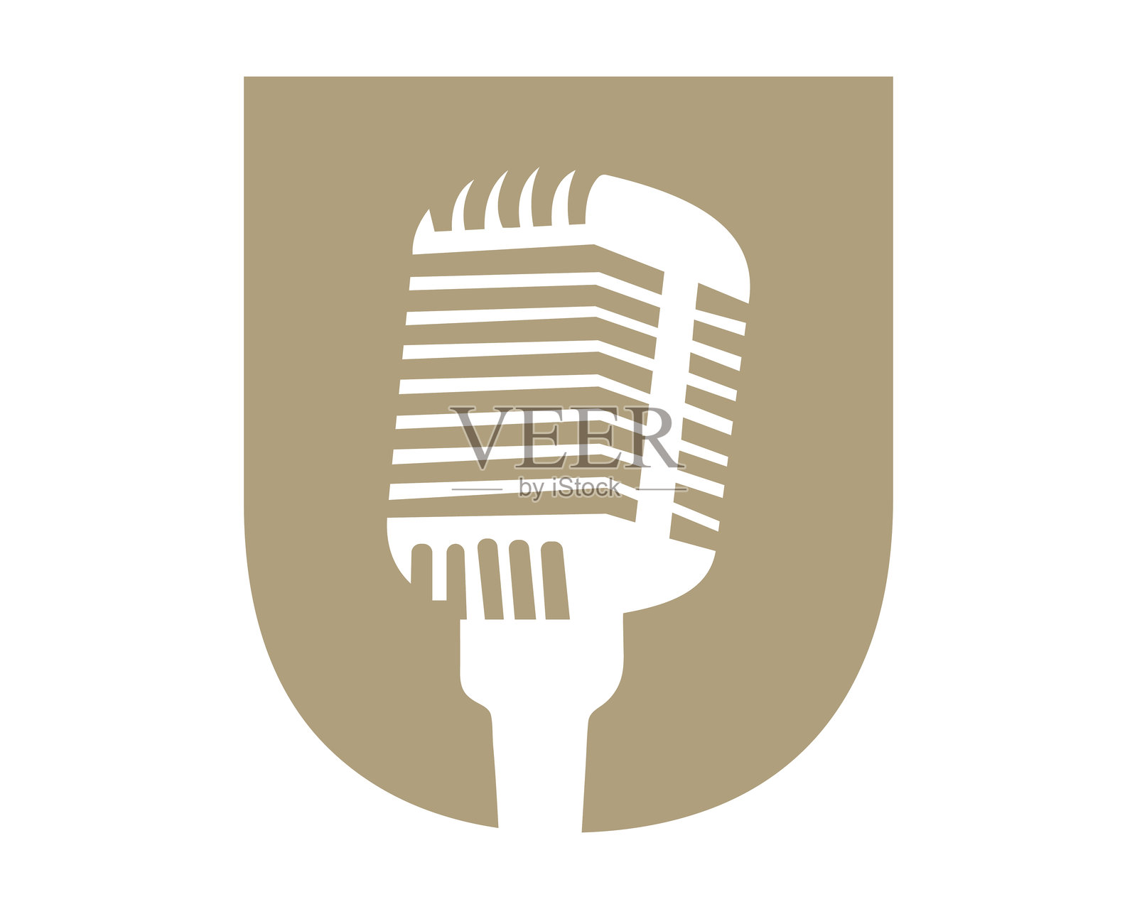 音乐符号的字母U麦克风标志概念矢量图插画图片素材