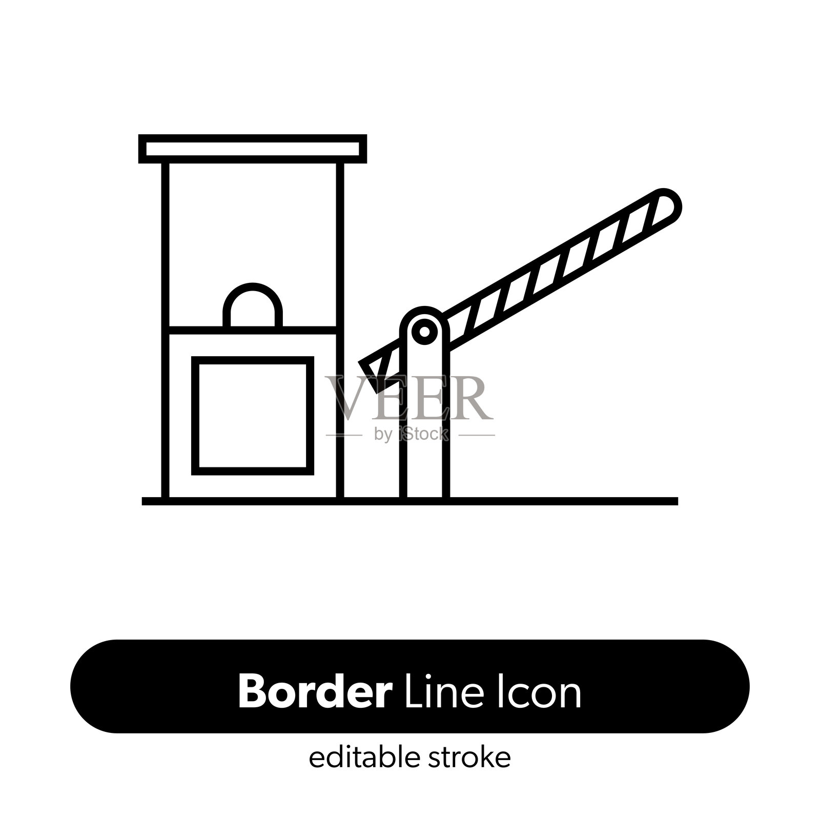边界线图标。可编辑的线条矢量图标。插画图片素材