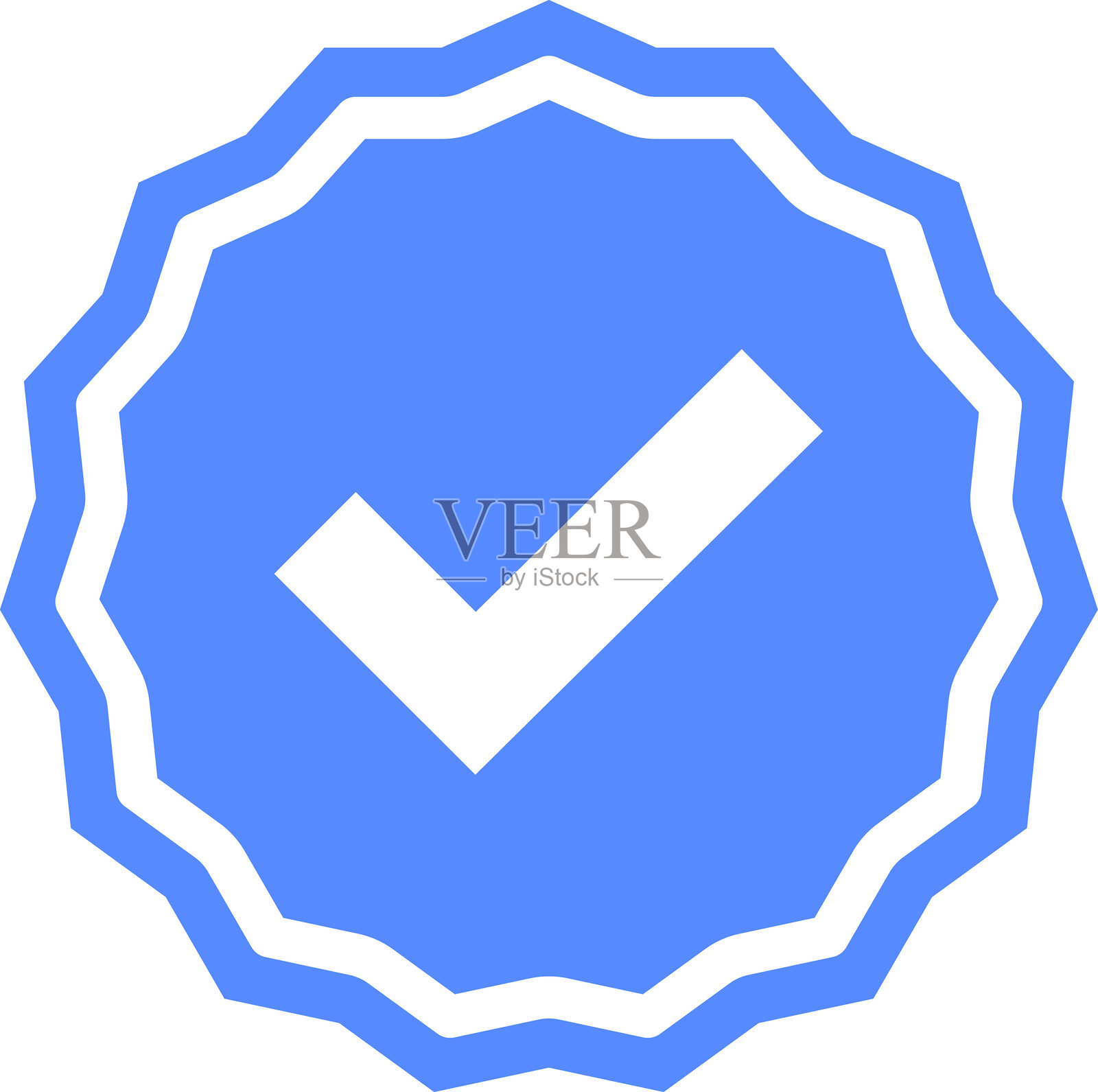 蓝色勾号。蓝色勾。验证图标矢量。插画图片素材