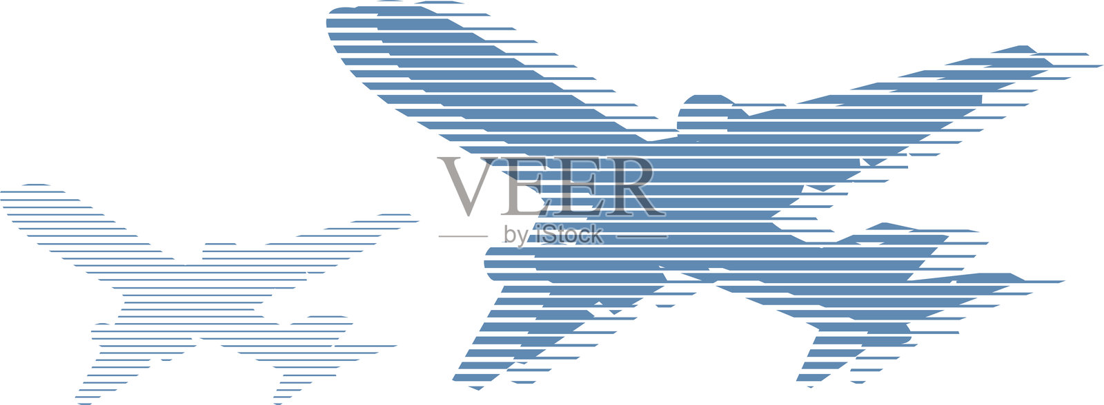 飞机在白色背景上飞行的插图插画图片素材