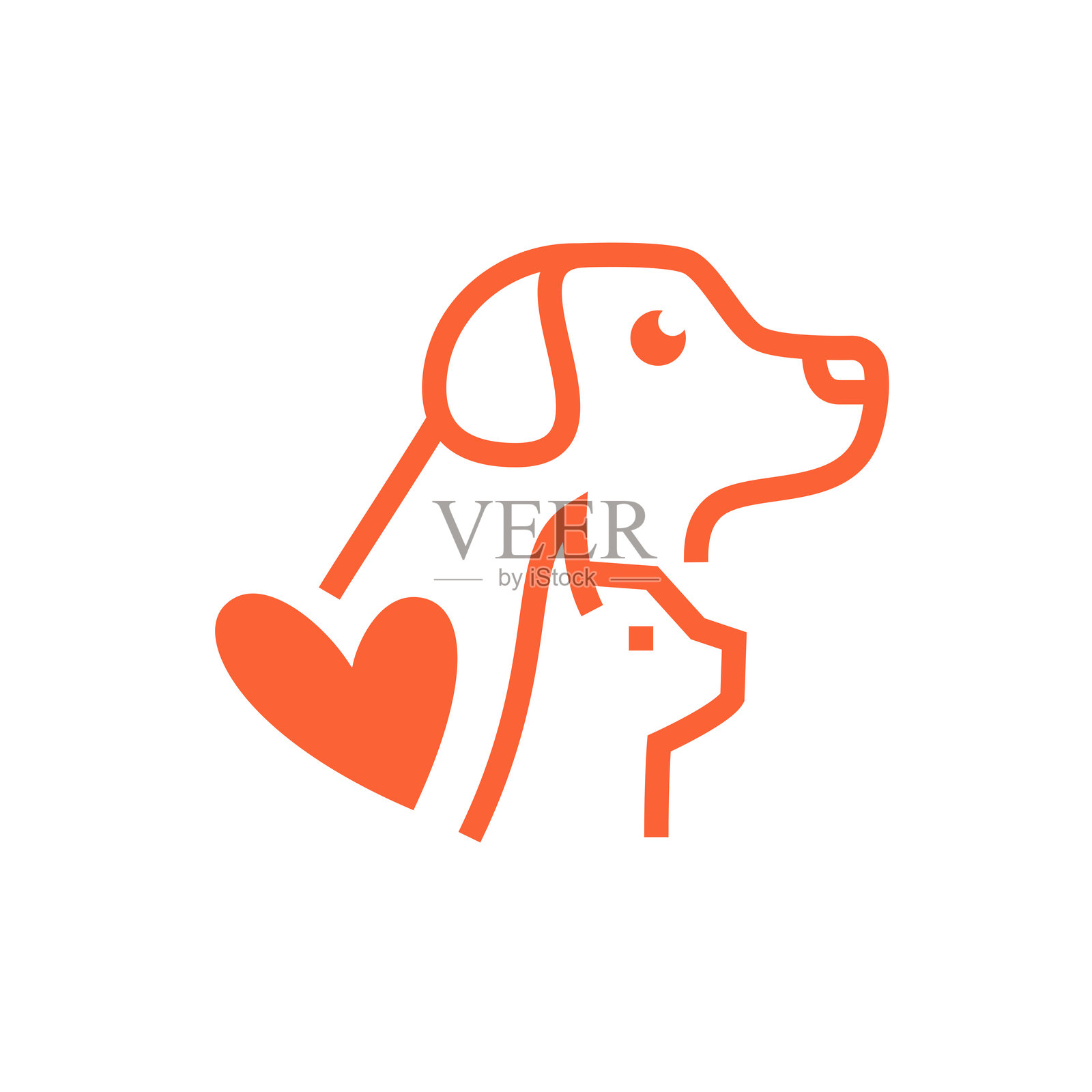 宠物护理和兽医线条图标。插画图片素材