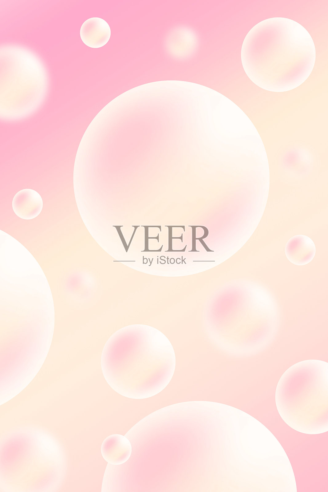 渐变背景上的水滴气泡色彩概念图形插图插画图片素材