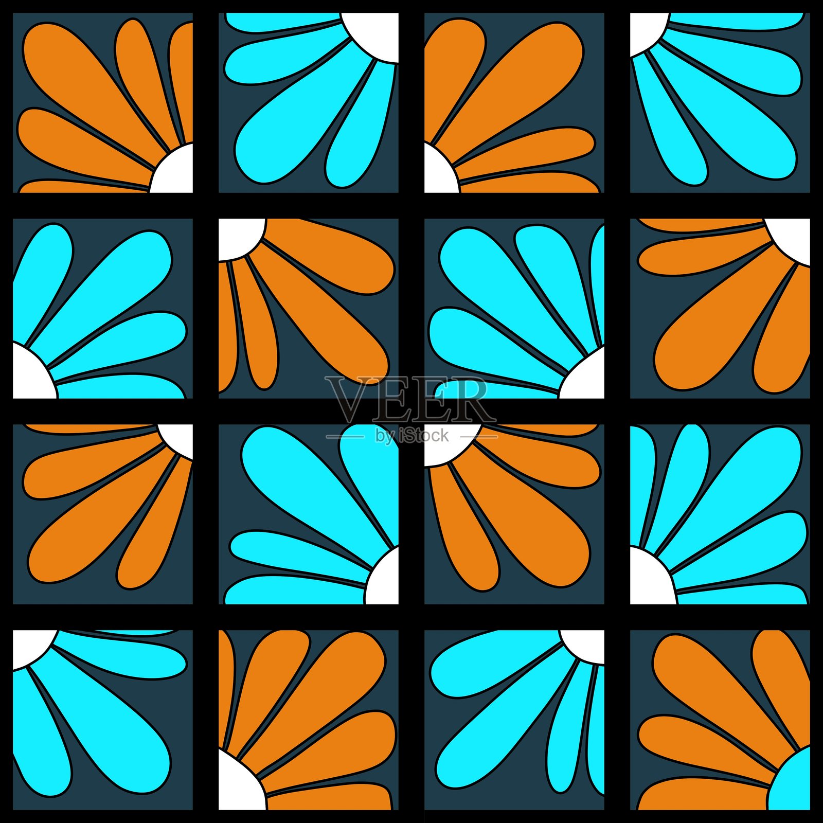 无缝夏季花卉图案印花，适用于面料和纺织品插画图片素材