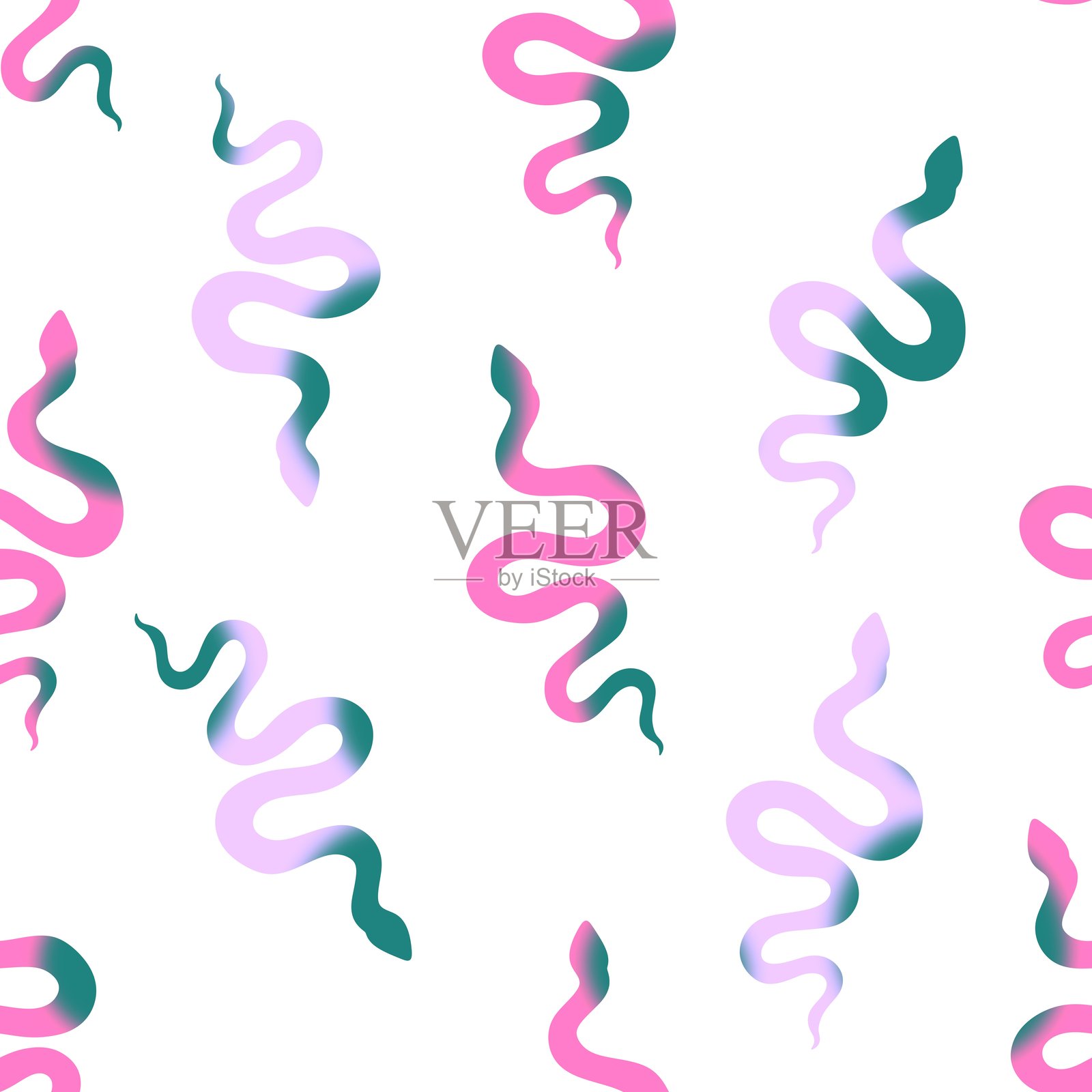 圣诞动物无缝蛇形图案，适用于包装纸和面料插画图片素材