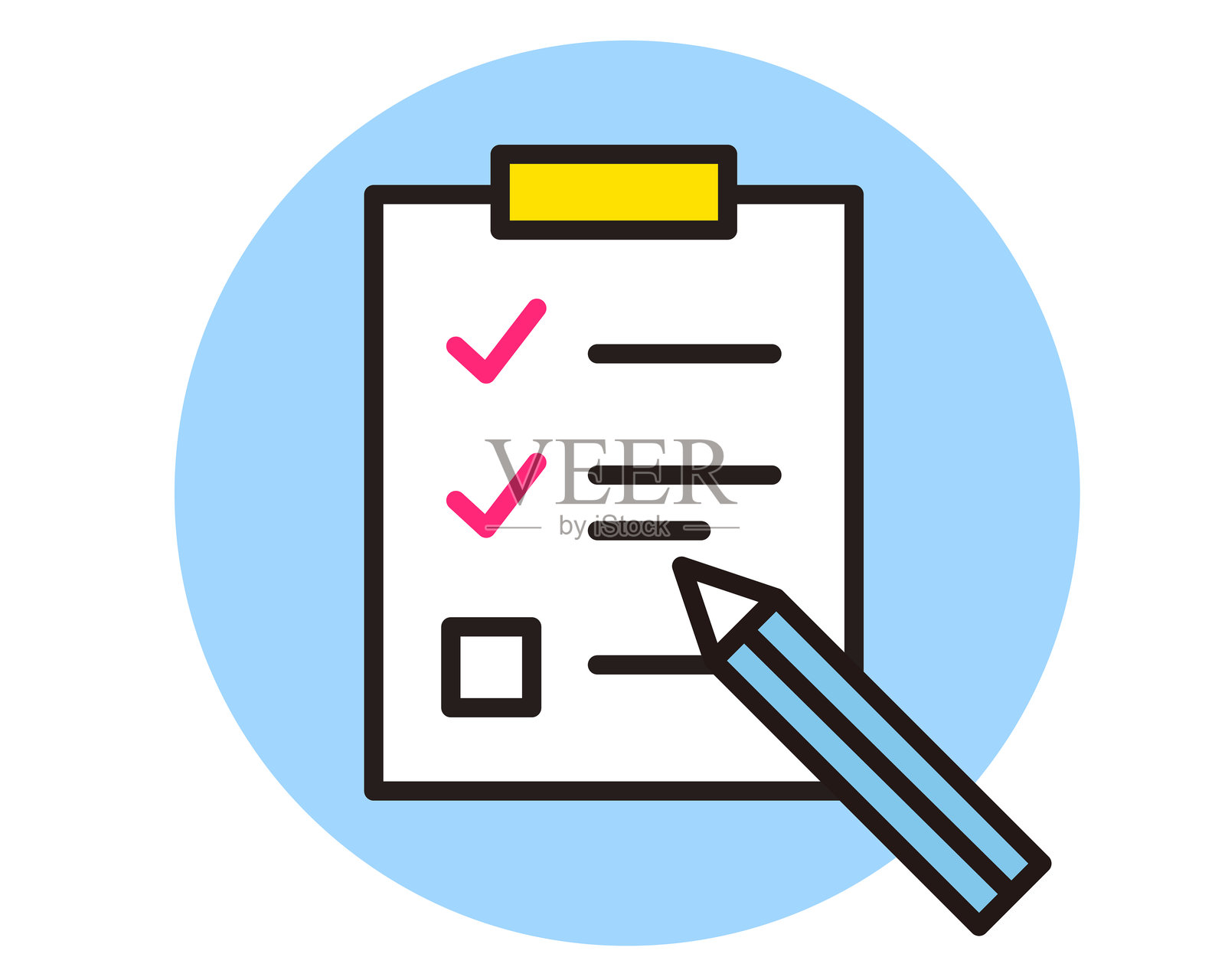 文档图标。剪贴板、问卷、清单的矢量插图。商业材料。插画图片素材