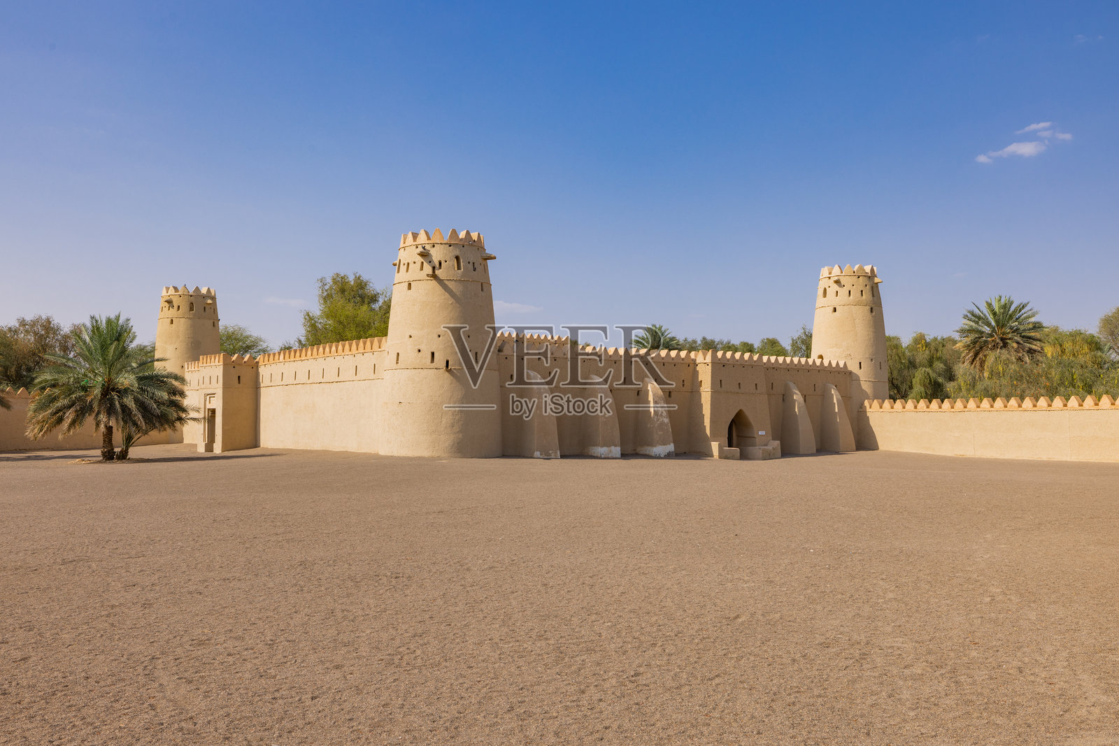 阿布扎比艾因的阿尔贾希利堡垒风景秀丽的景观照片摄影图片