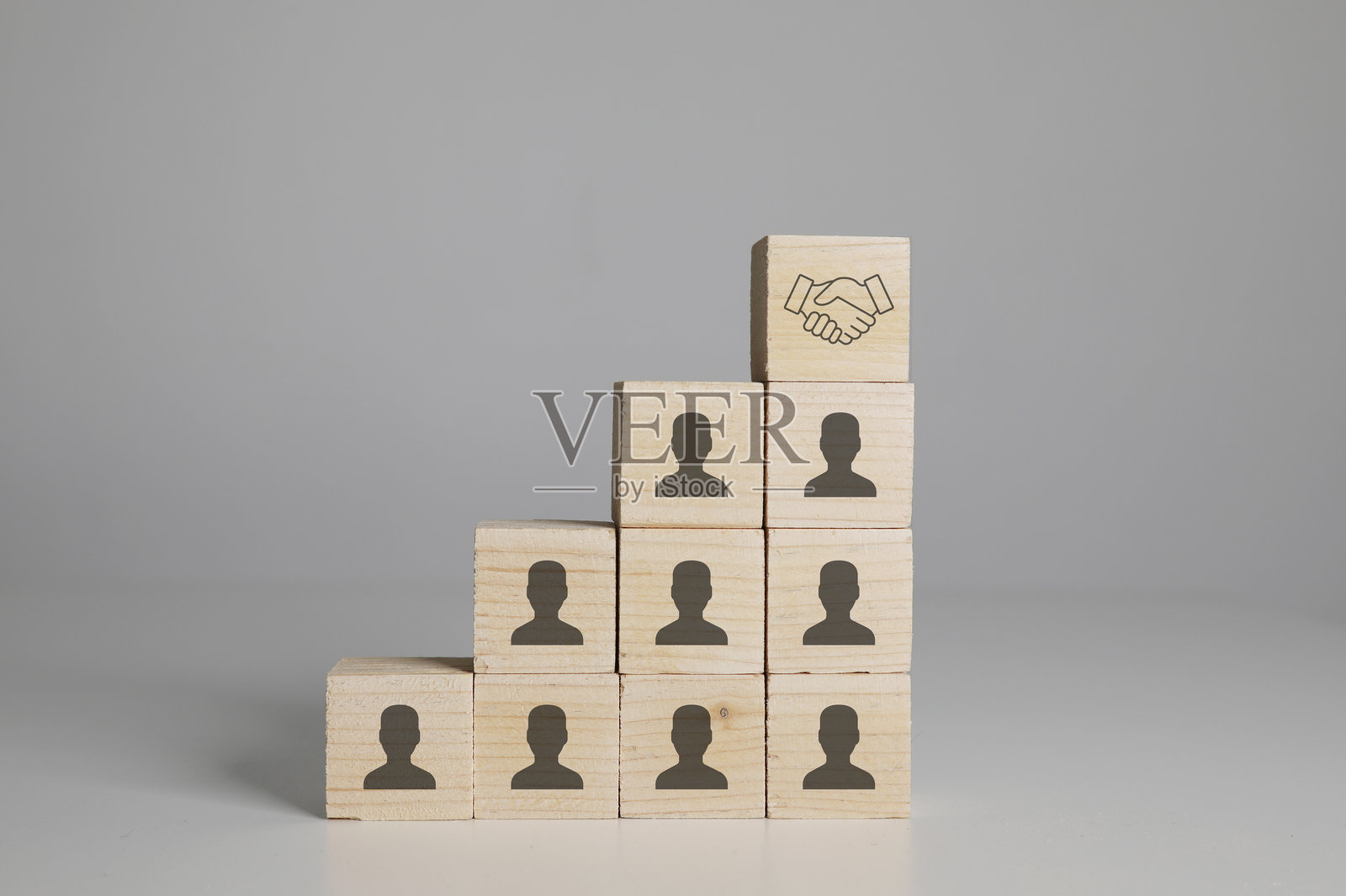 团队合作方块立方体握手合作伙伴关系商业增长领导力照片摄影图片