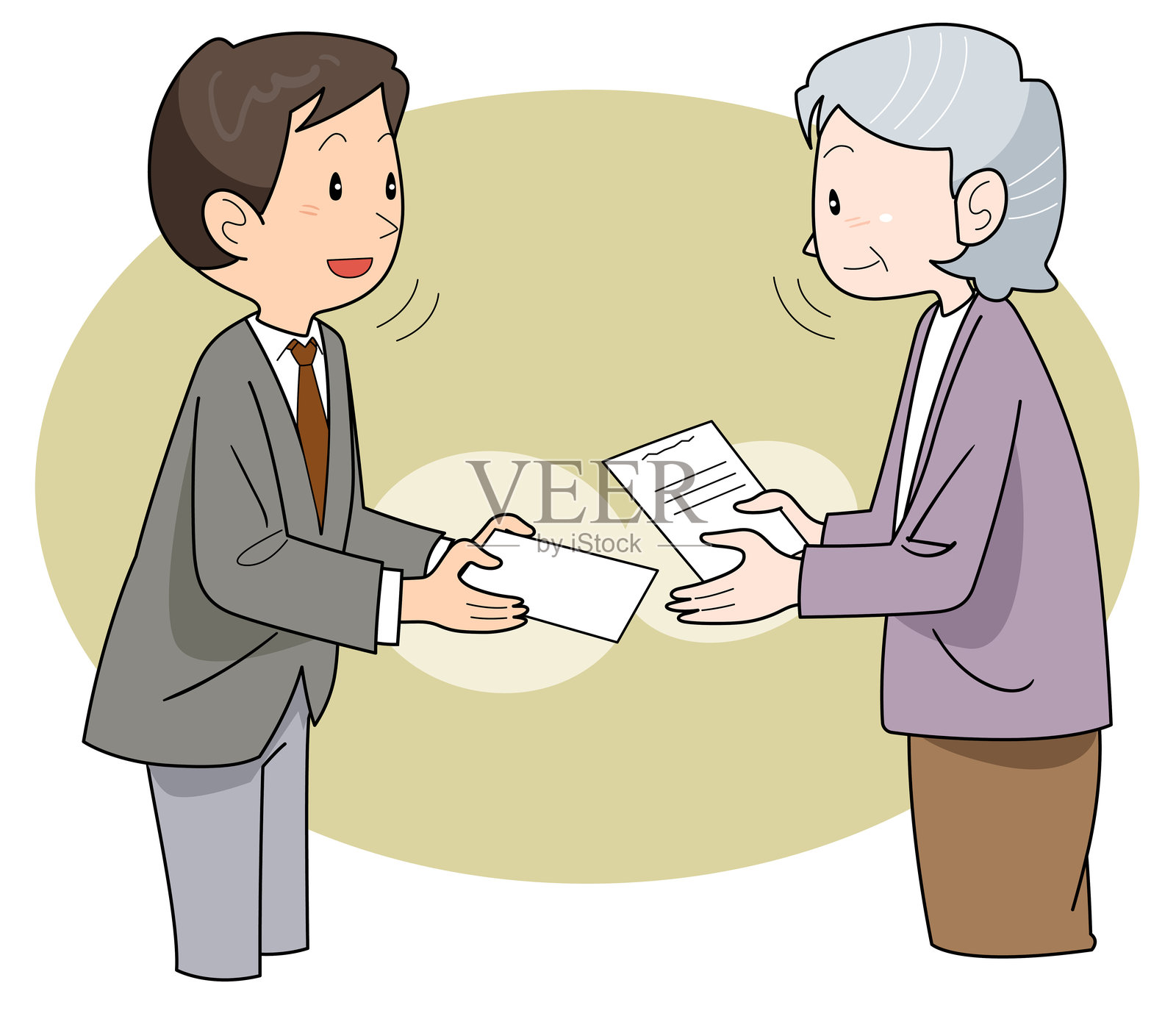 继承程序的谈判已结束插画图片素材