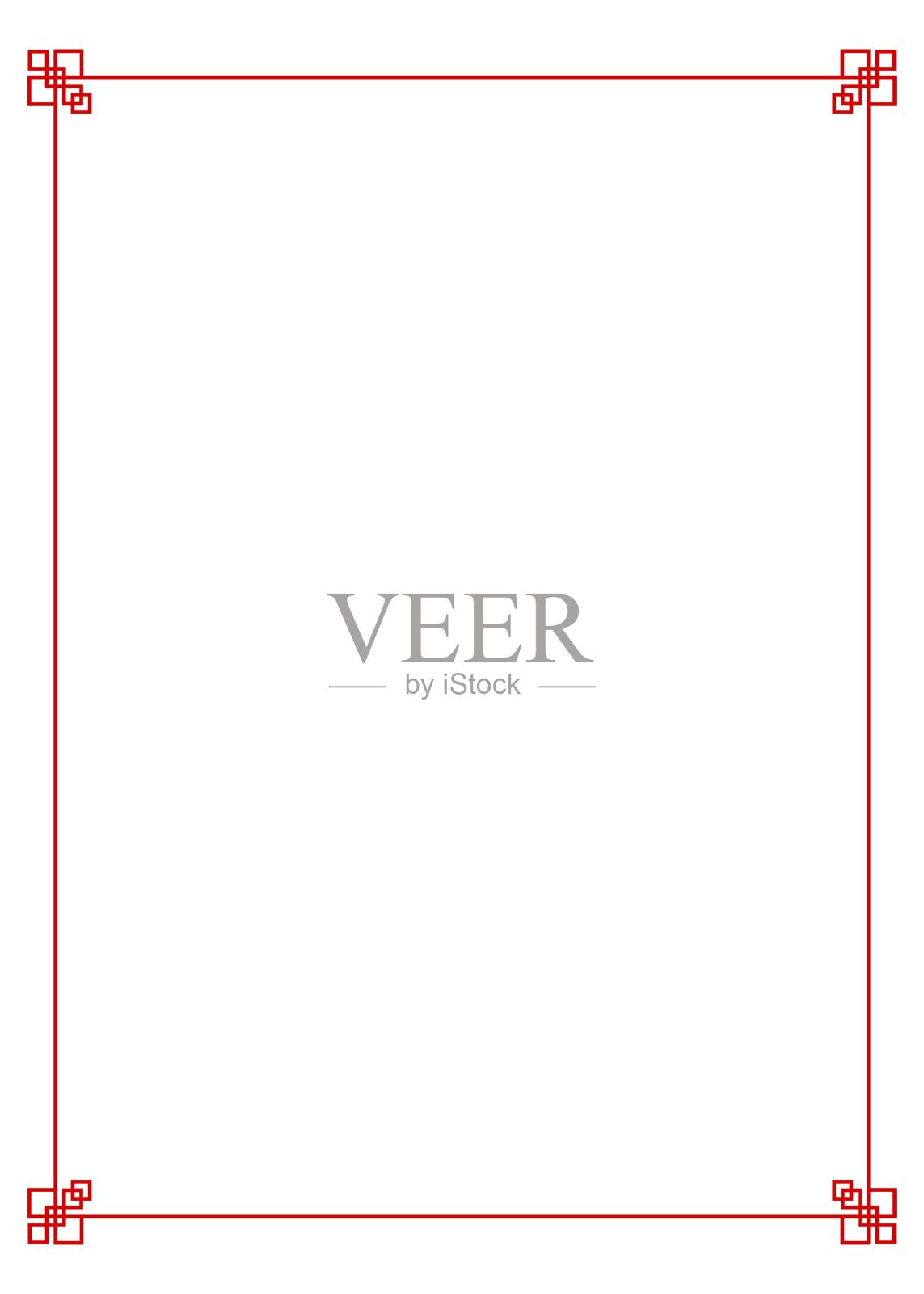 中国风框架，背景，亚洲风格，竖版框架背景插画图片素材