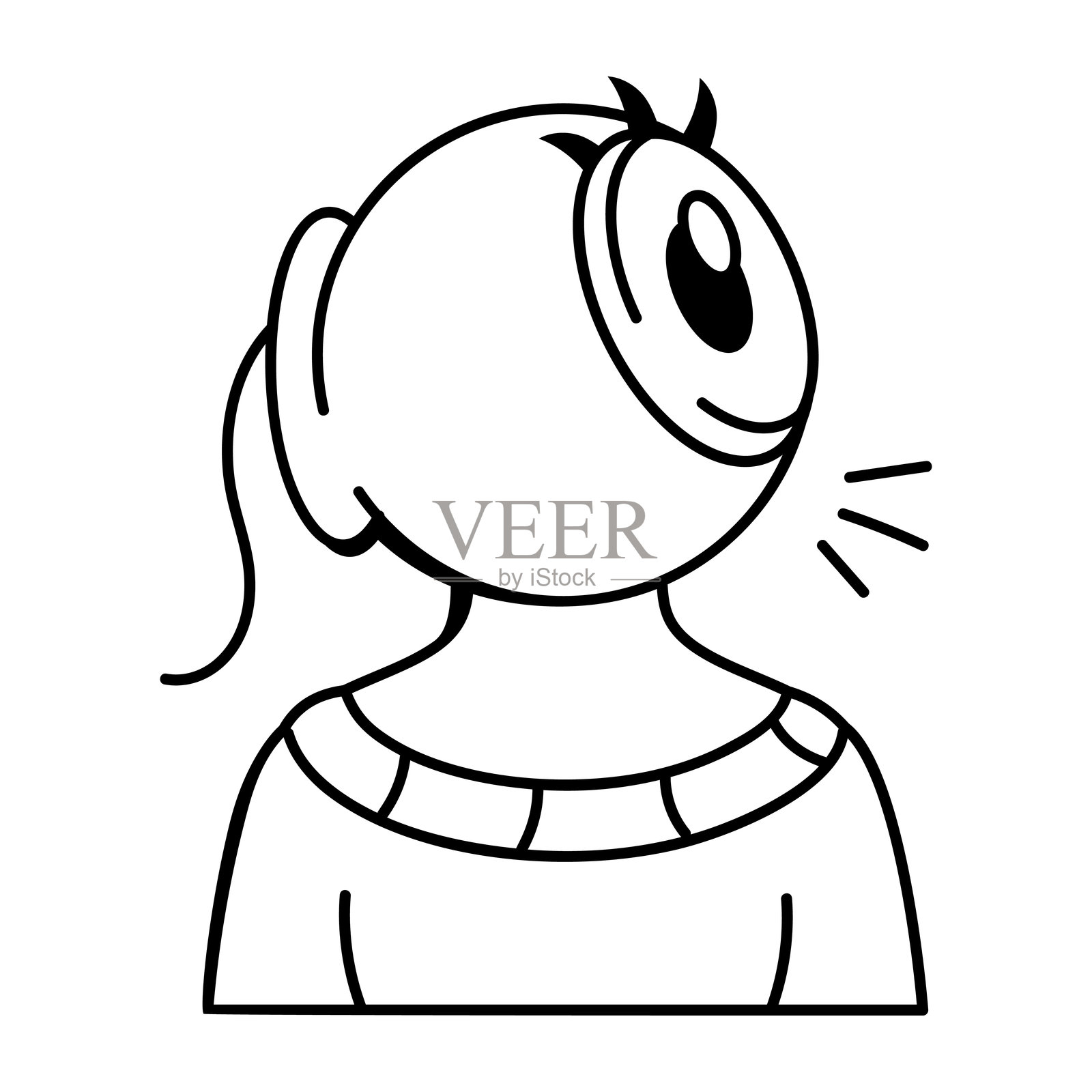 手绘风格的监控图标插画图片素材