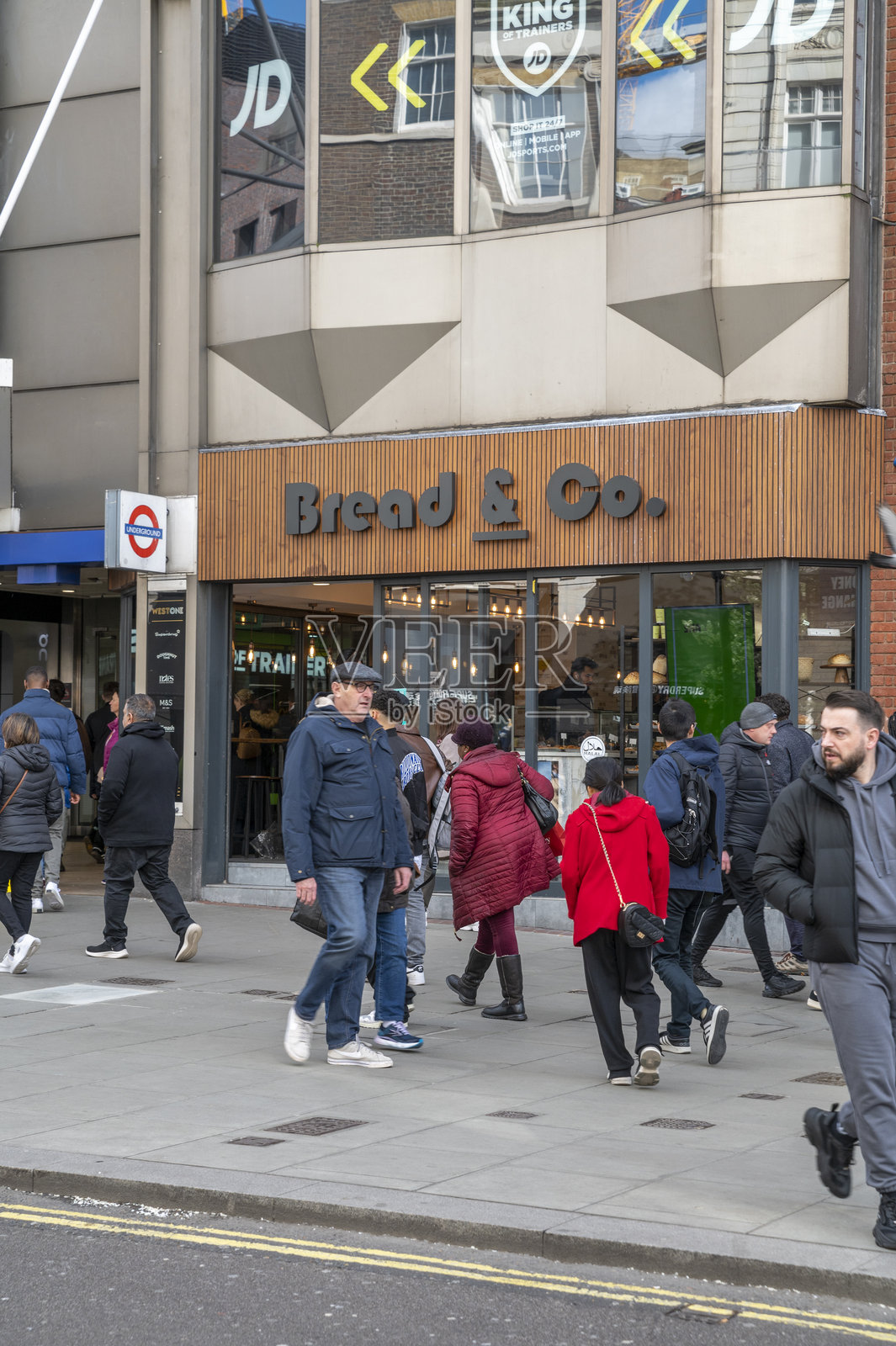 伦敦的Bread and Co面包店和咖啡馆。照片摄影图片