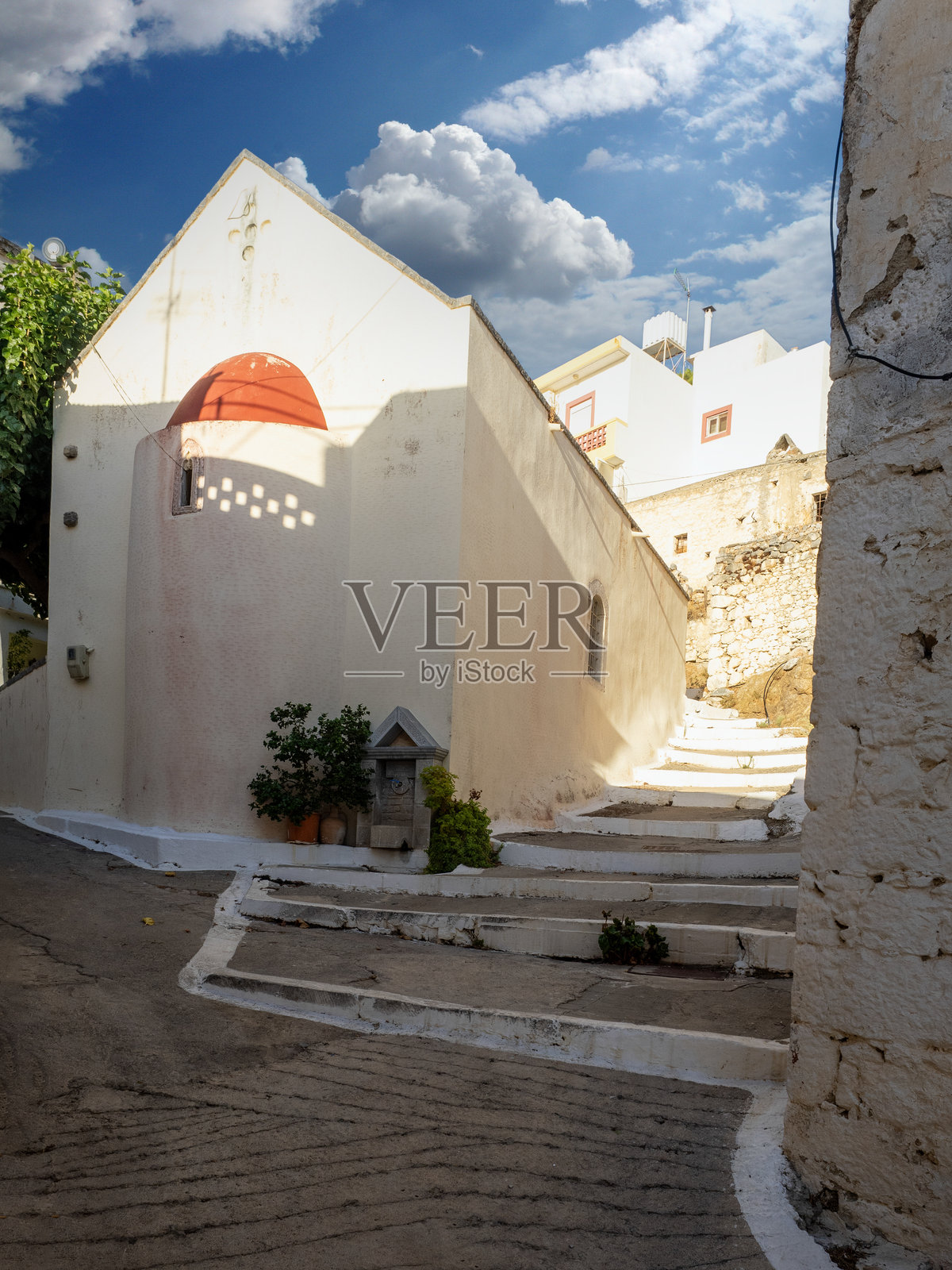 克里特岛克里察村的小教堂照片摄影图片