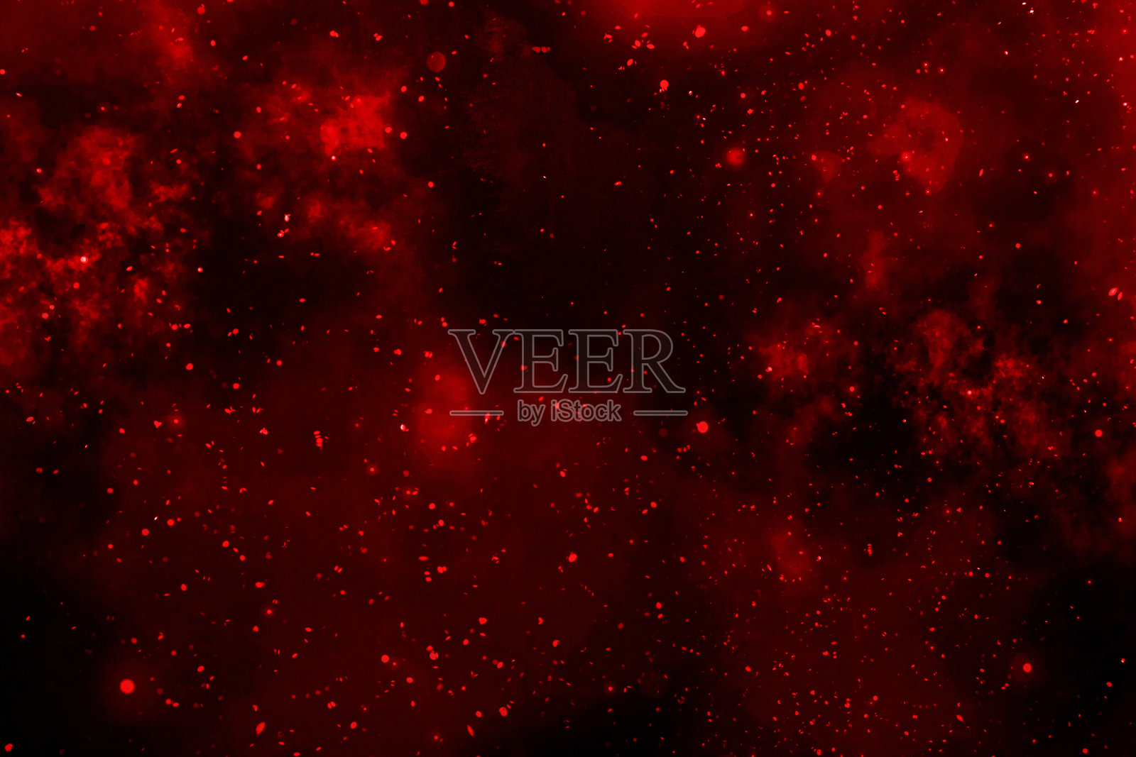 红色星云背景，伴有宇宙尘埃和星星照片摄影图片