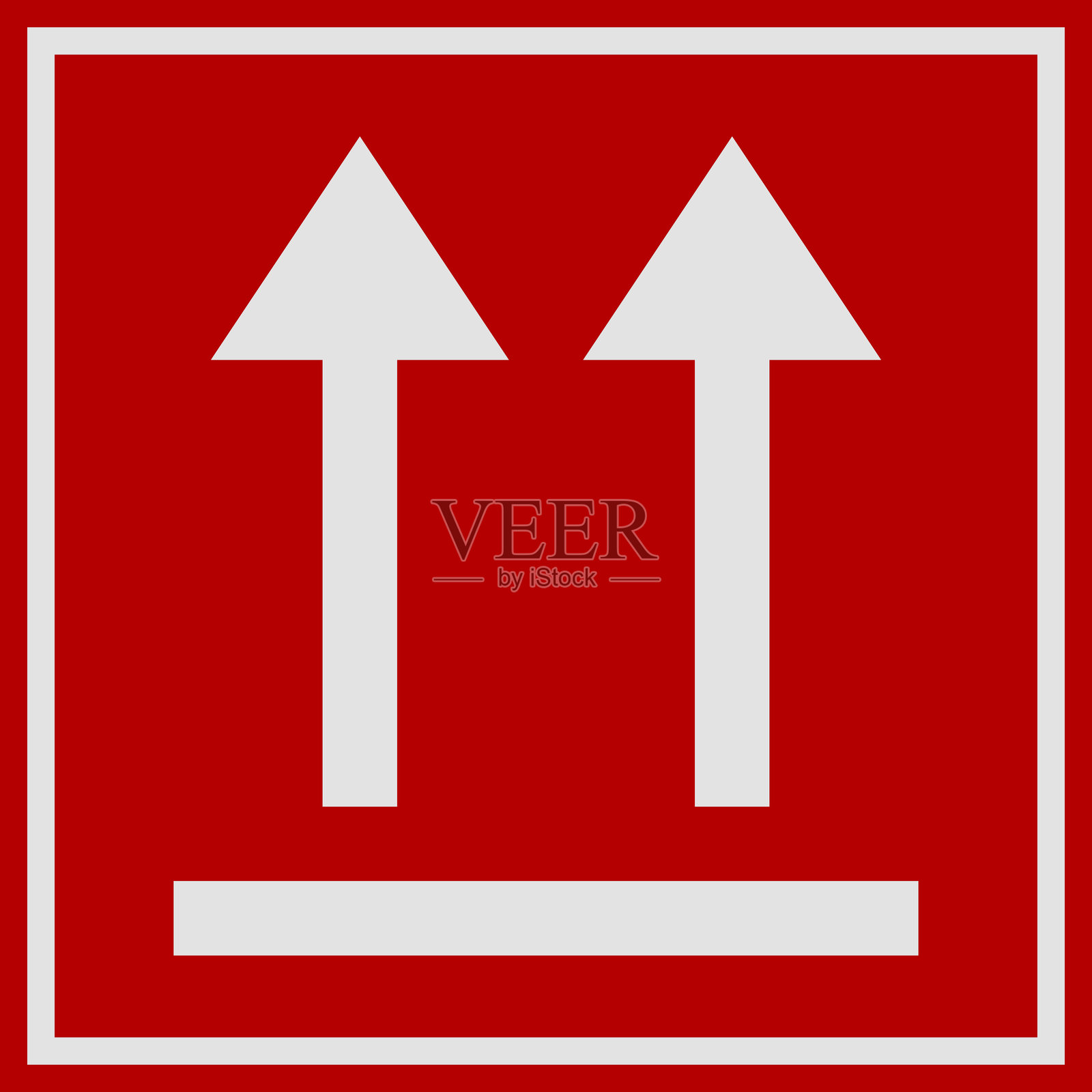 向上。正确方向指示器。包装符号。指示必须保持直立以保护内容的标志和标签。向上箭头矢量图。插画图片素材