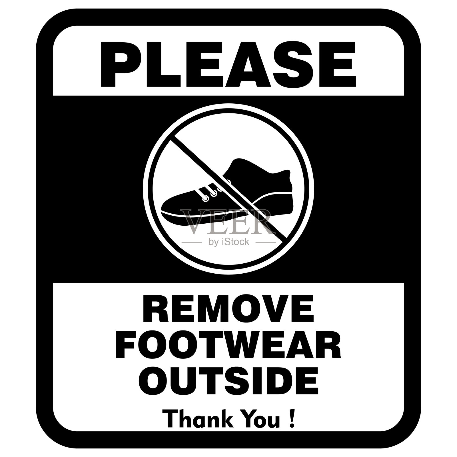 请在外面脱鞋，贴纸矢量图插画图片素材