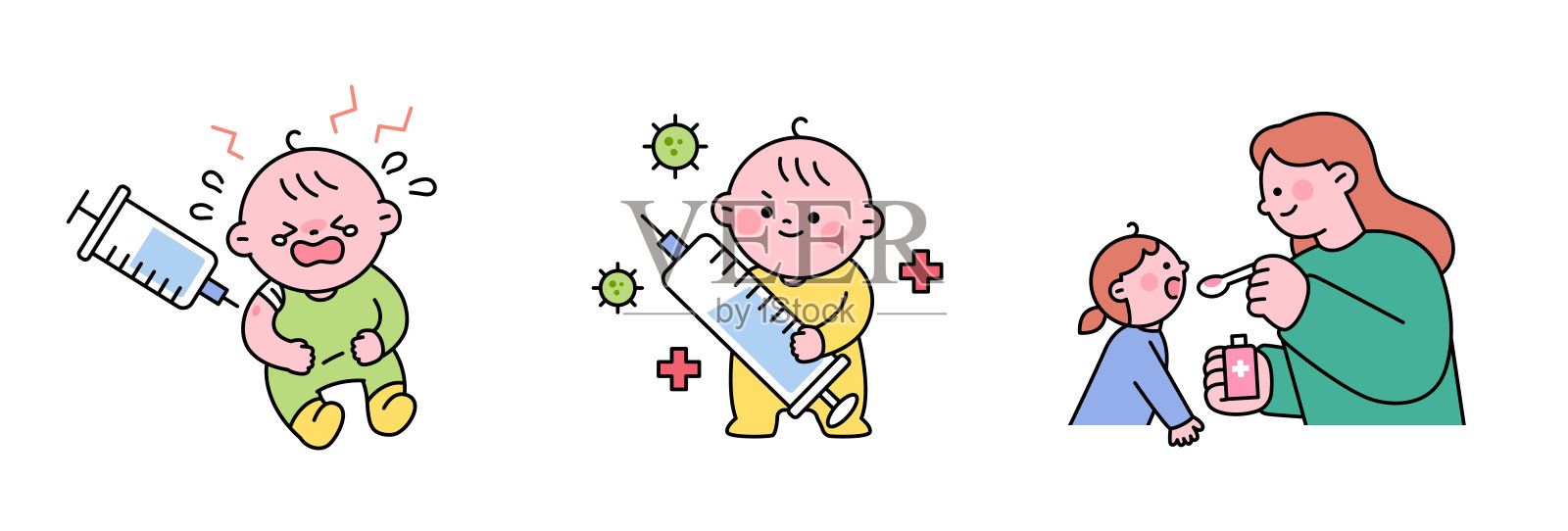 婴儿护理插画图片素材