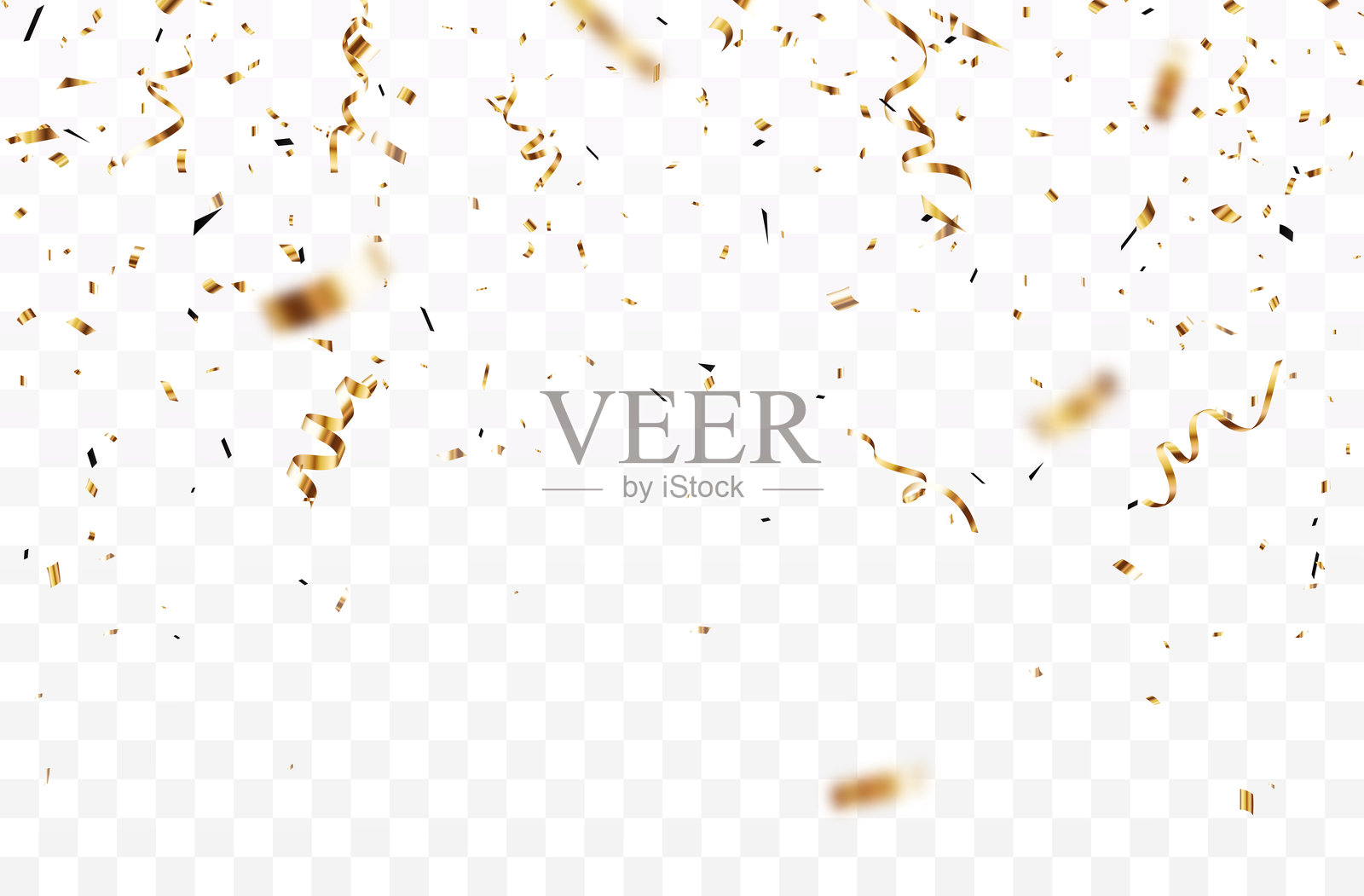 金色彩纸屑庆祝活动和派对横幅插画图片素材