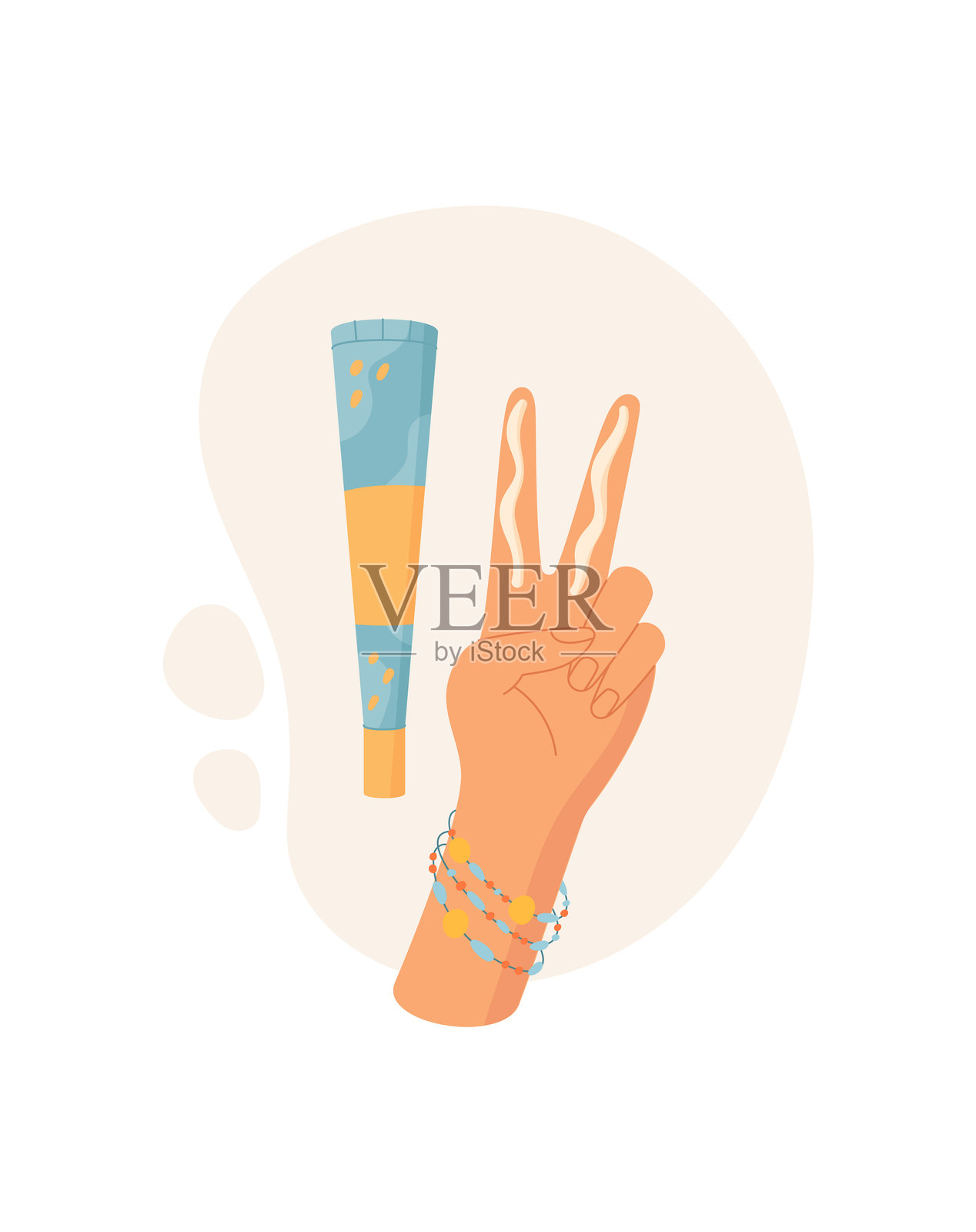 两指法防晒乳液插画图片素材