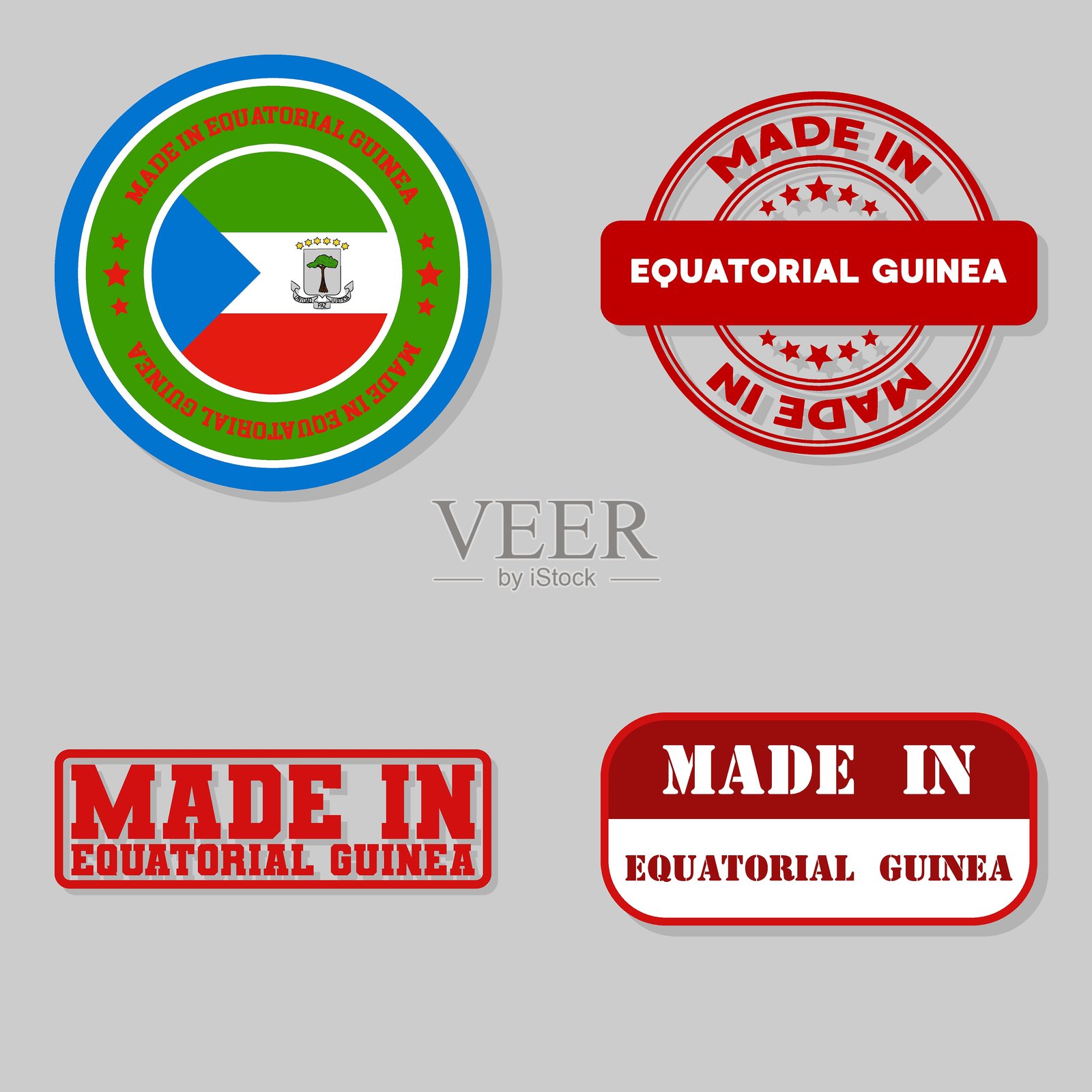 赤道几内亚制作的邮票套装插画图片素材