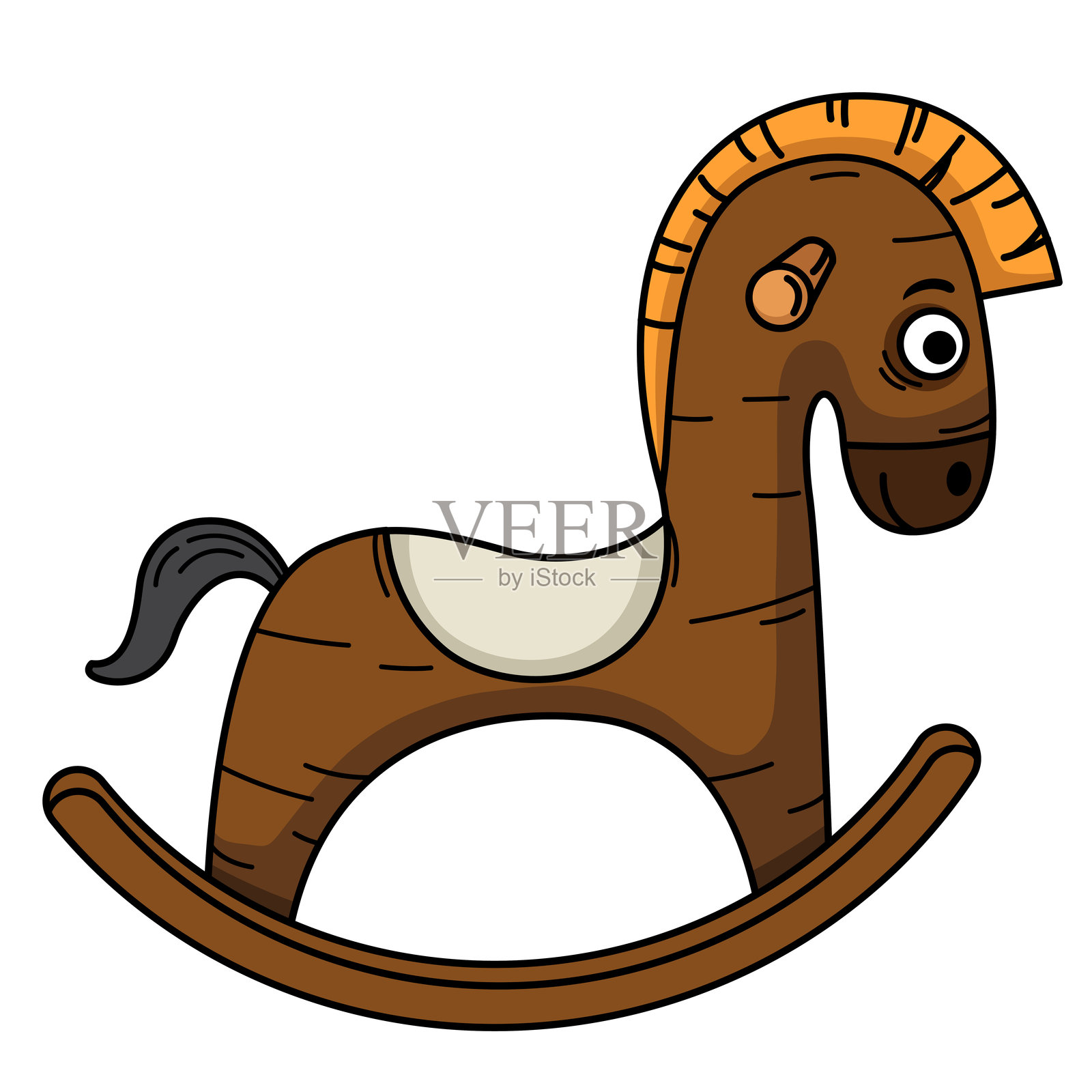 白色背景上的摇马插图插画图片素材