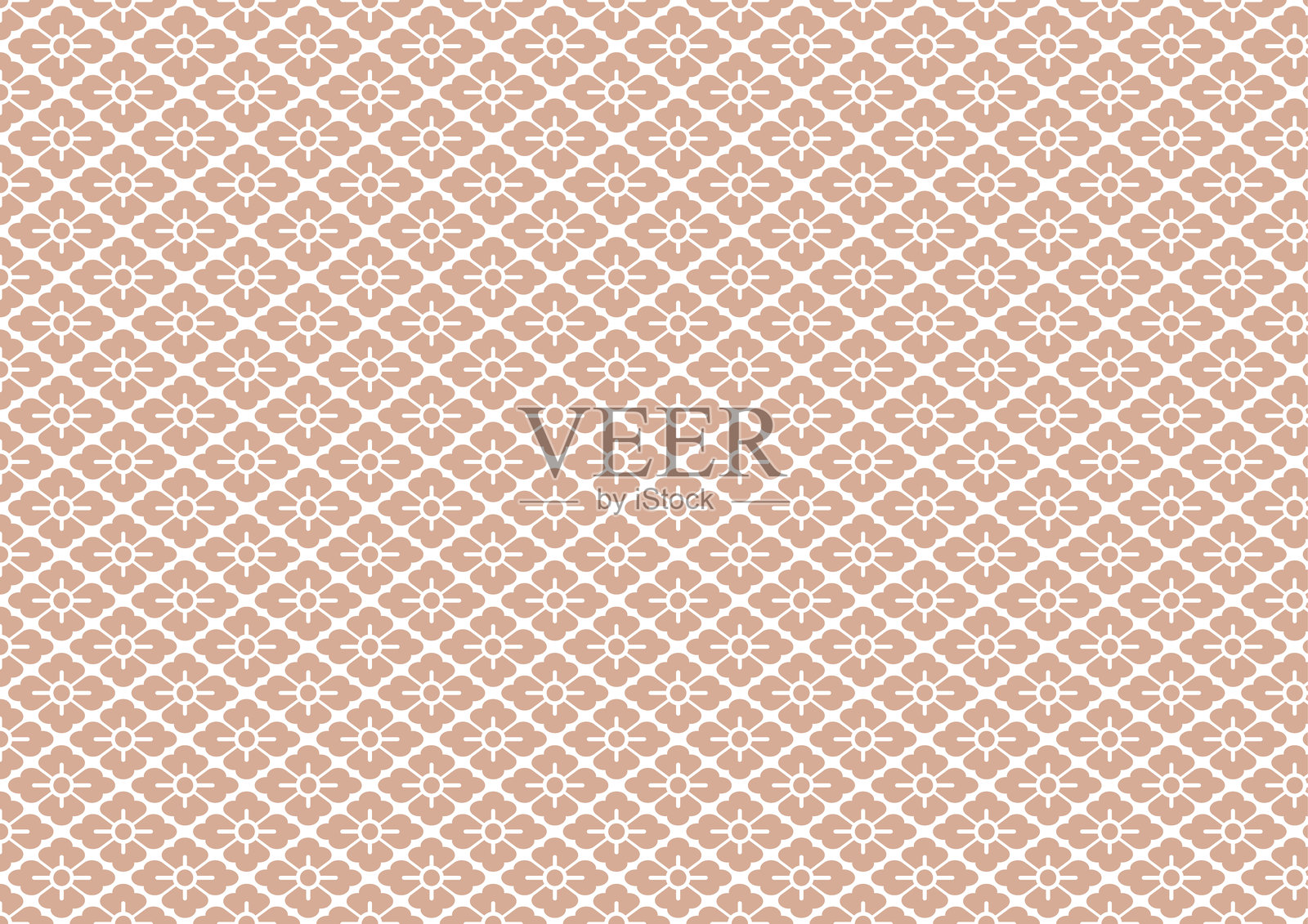 日本花菱传统纹样浅茶色背景材料插画图片素材