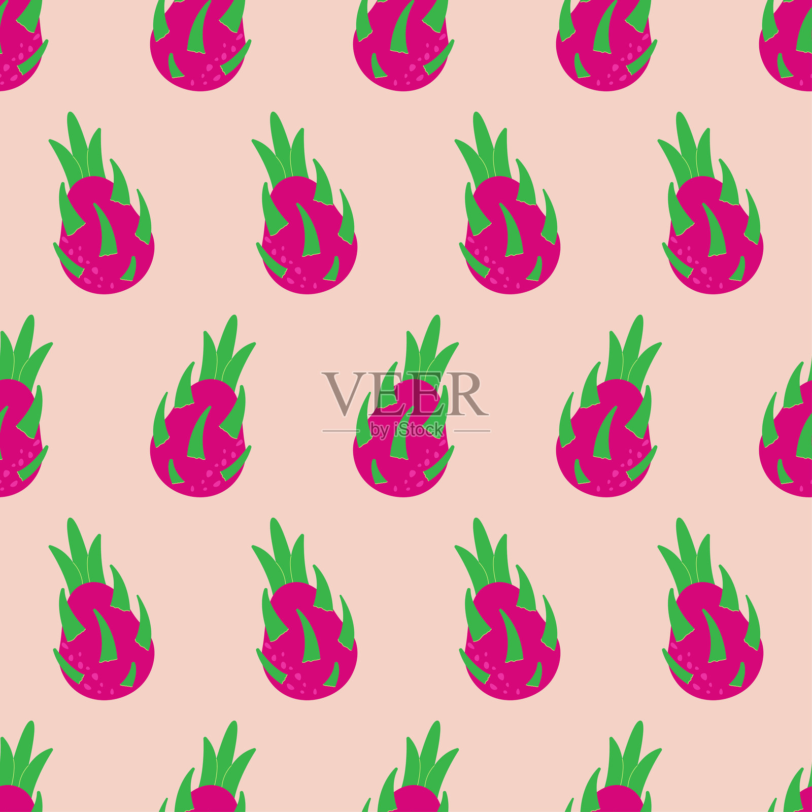 龙果的无缝图案插画图片素材